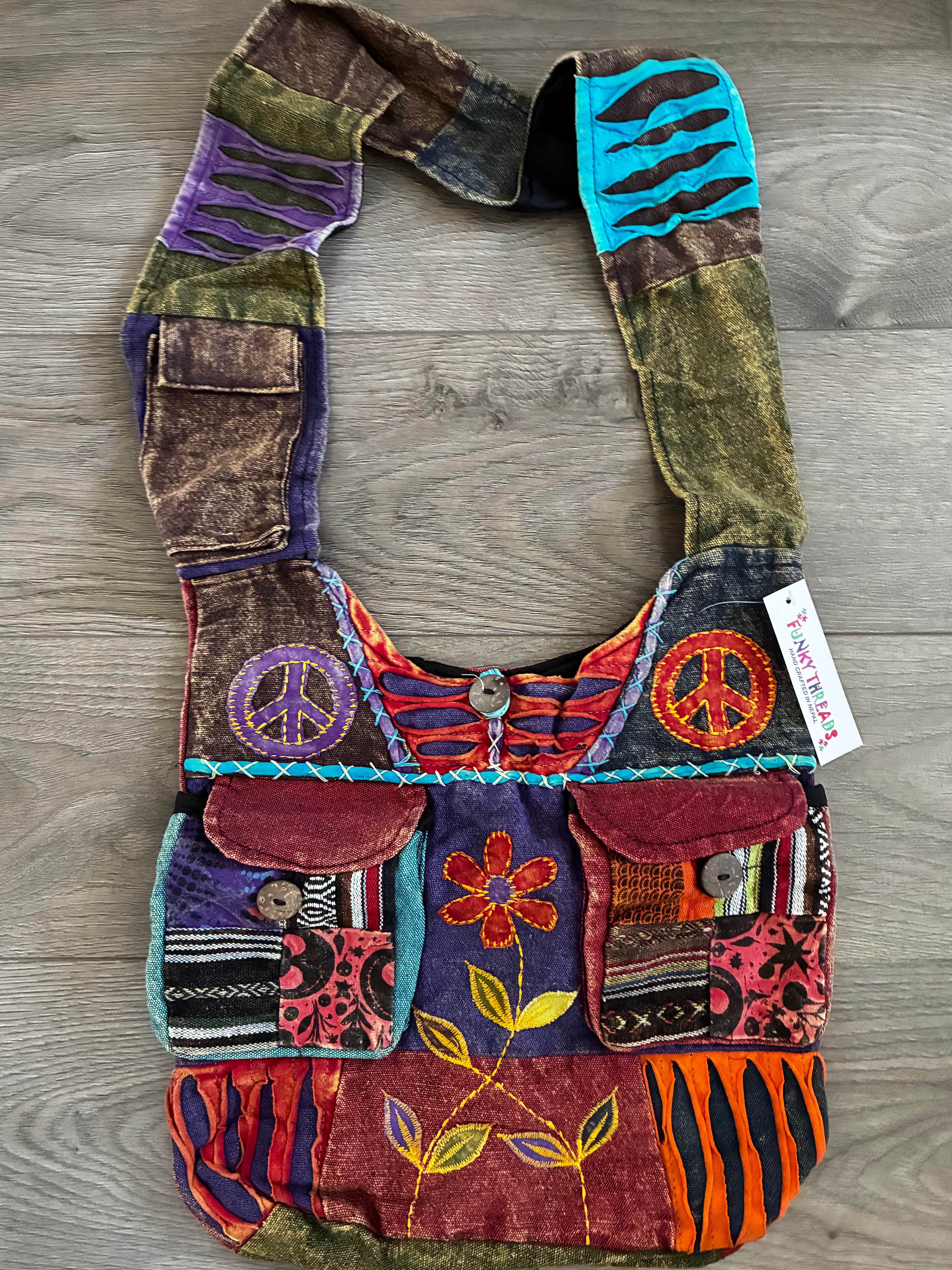 Flower 2 Pocket Shoulder Bag