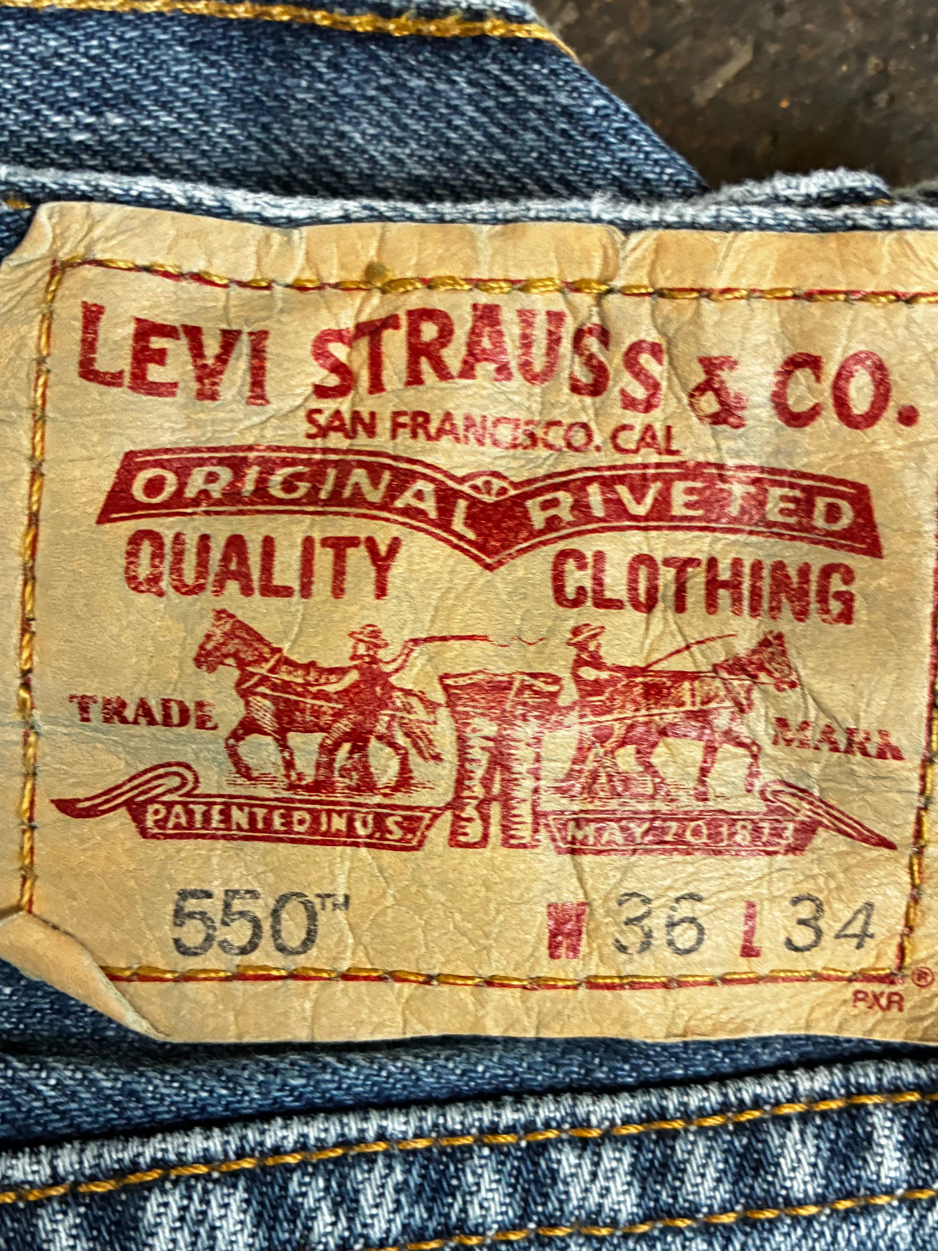 Vintage Levi's 550, Blue, Label - W36, L34, Actual Size - W36, L35