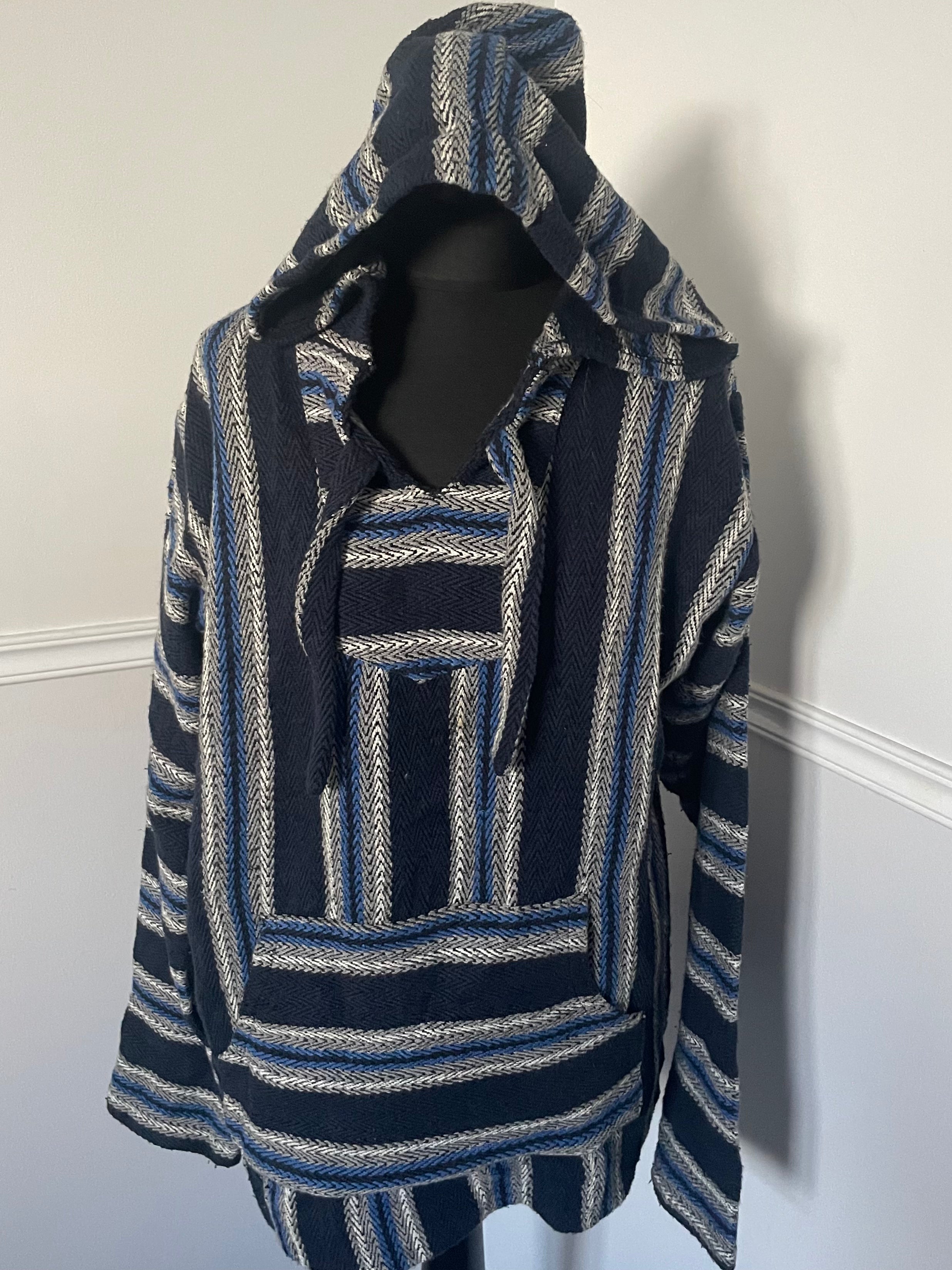 Blue/Grey Baja Hoodie, L