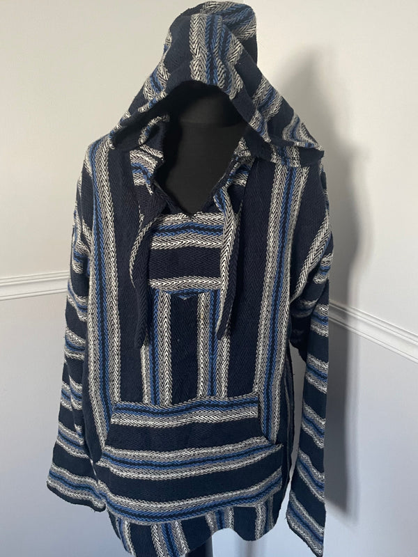 Blue/Grey Baja Hoodie, L