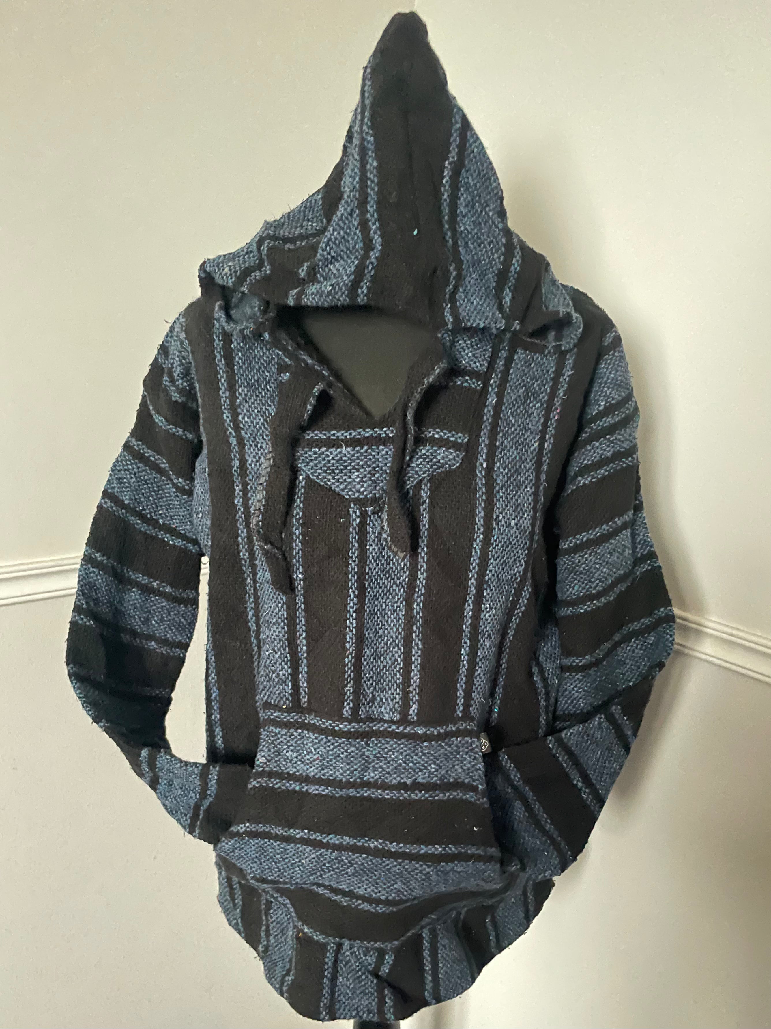 Blue/Black Stripe Baja Hoodie, XL