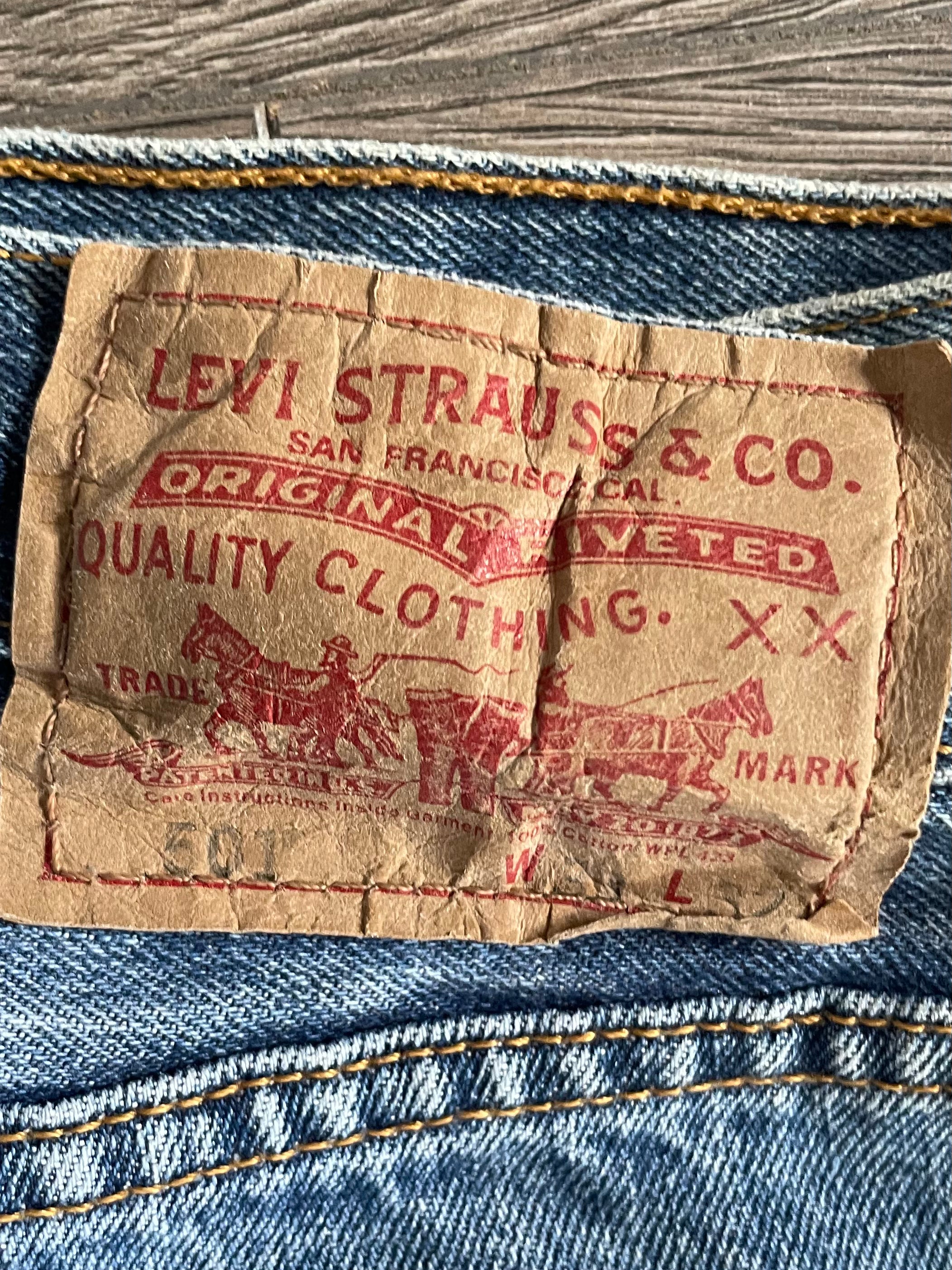 Vintage Levi's 501, Blue, Label - W33, L32, Actual Size - W34, L33