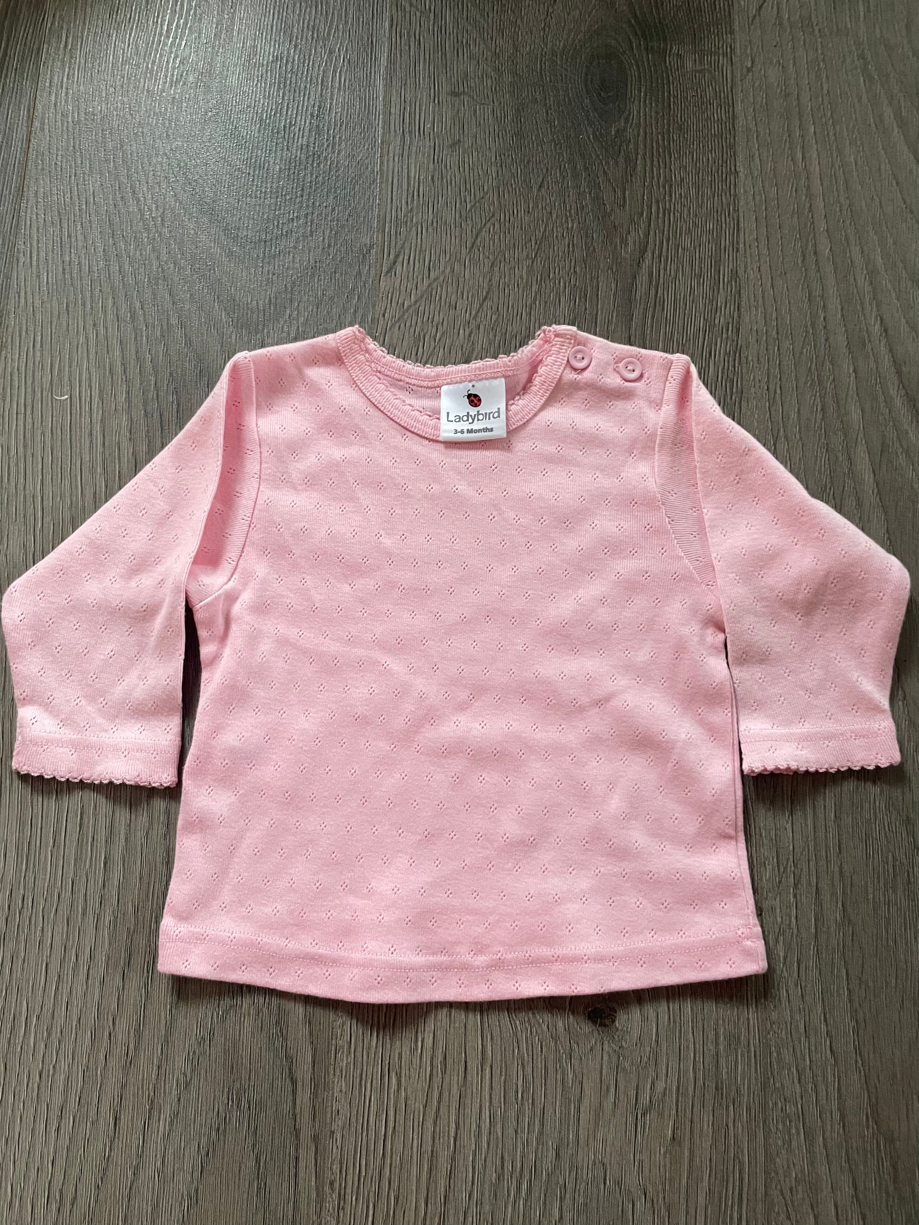 Long sleeved pink top (3-6 mths)