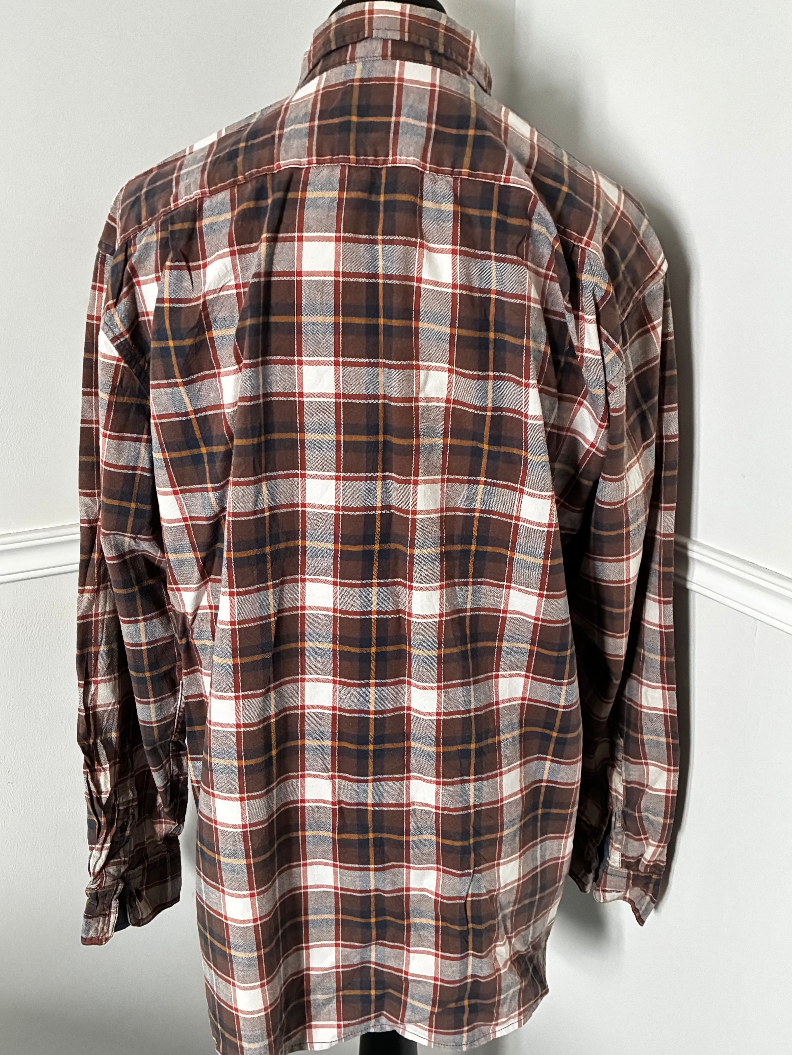 Thin Brown Checked Flannel, XL