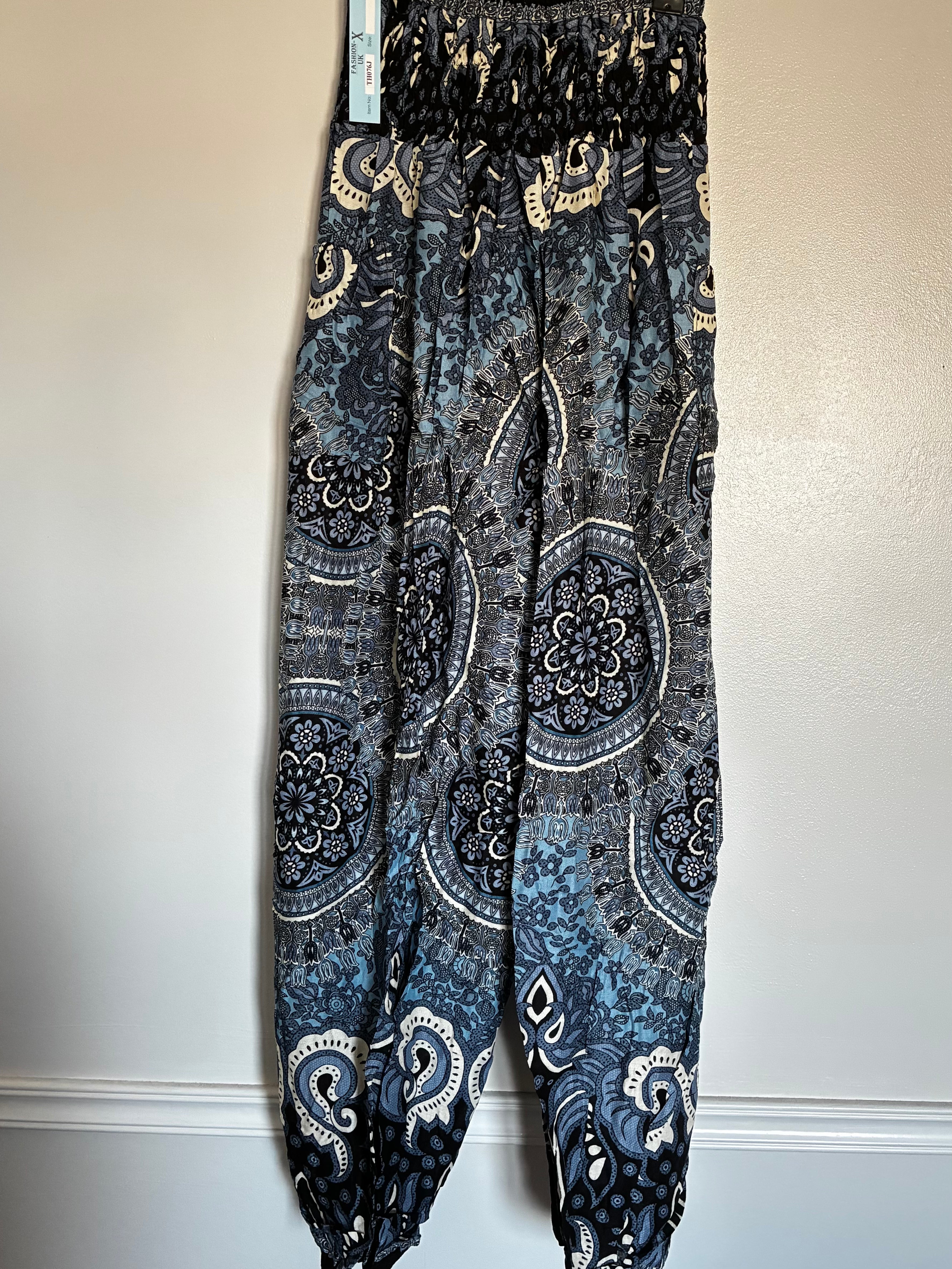 Blue Flower Harem Trousers