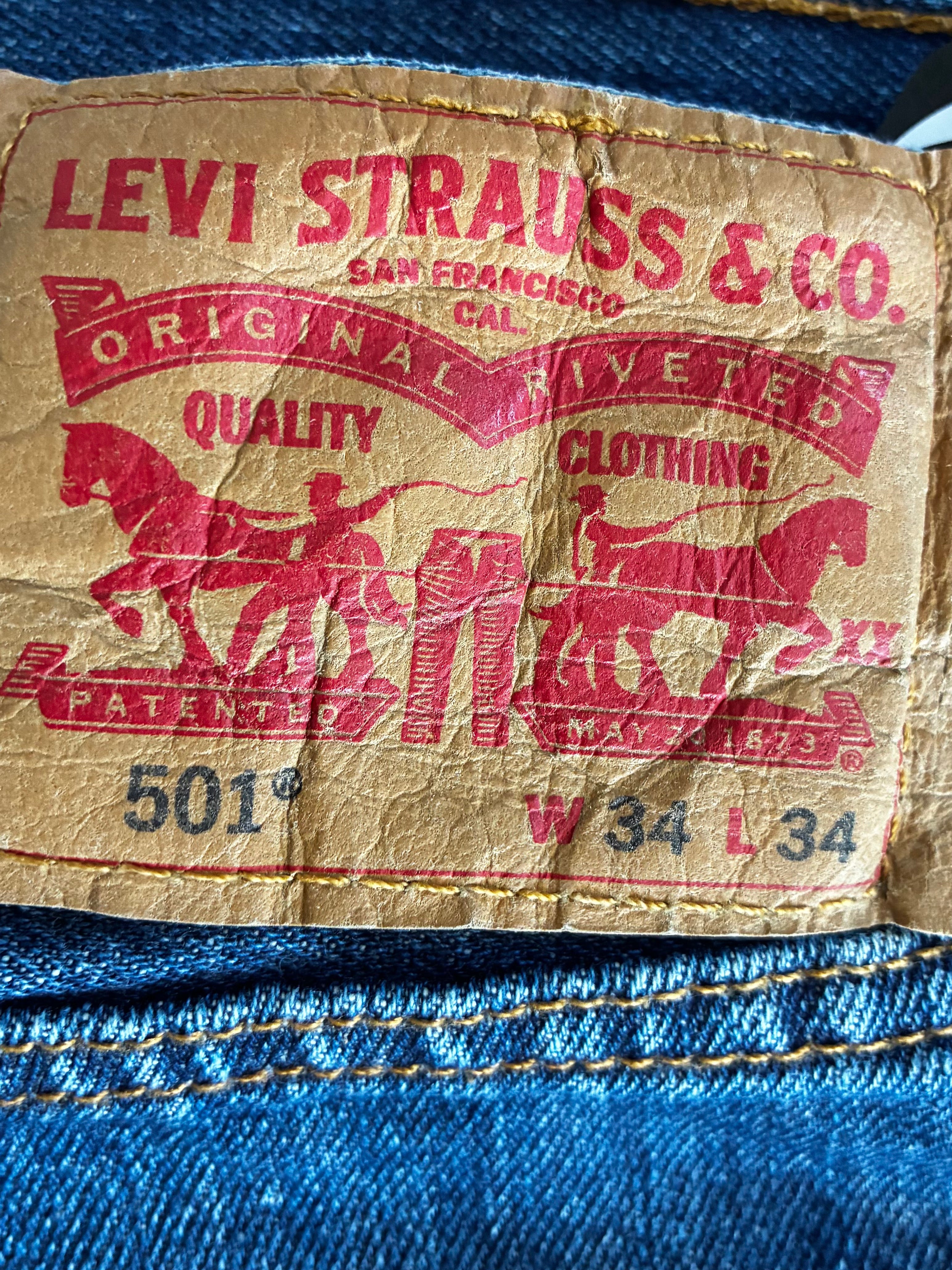 Vintage Levi's 501, Blue, W35, L32