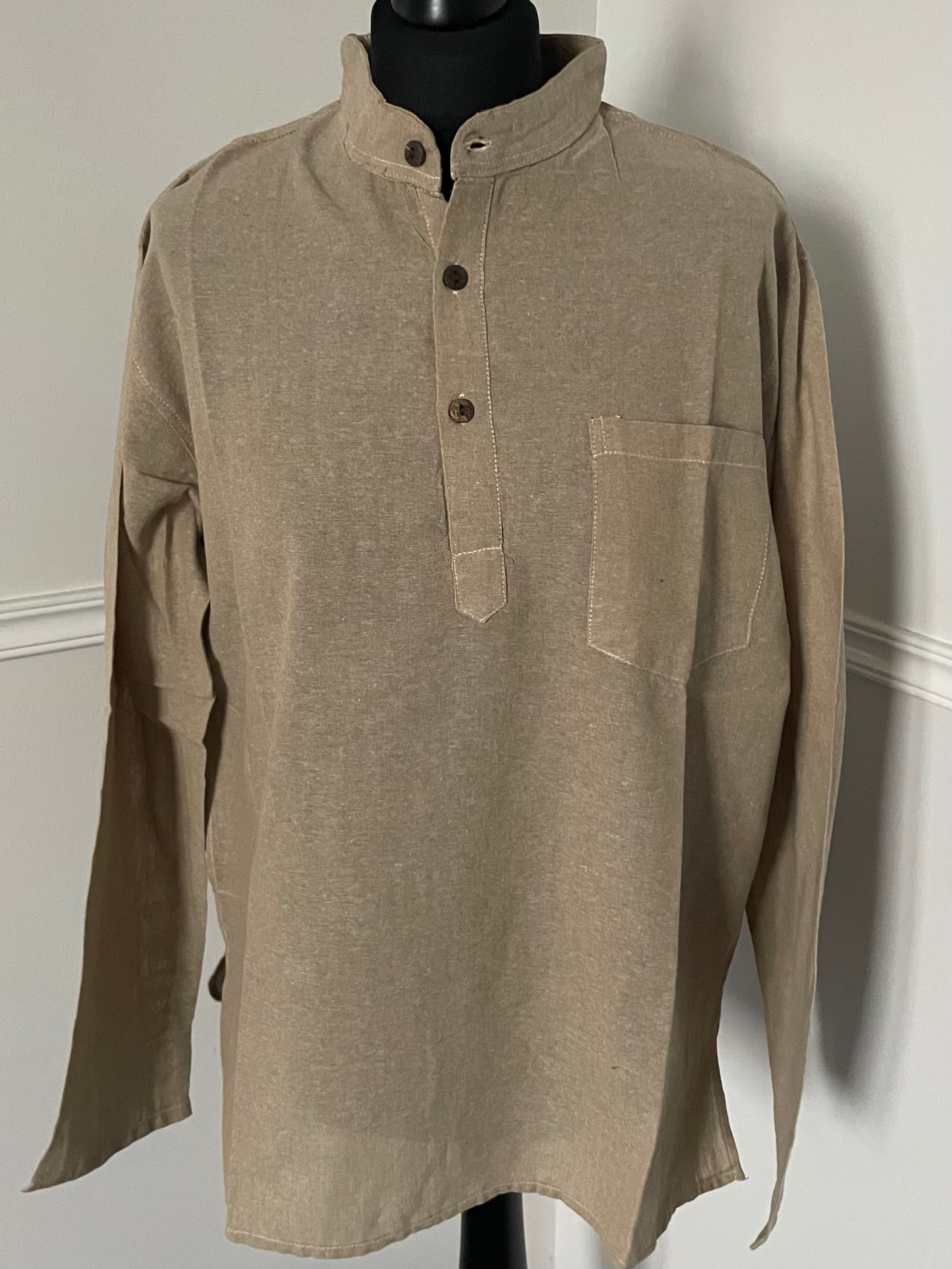 Beige Cotton Shirt, L