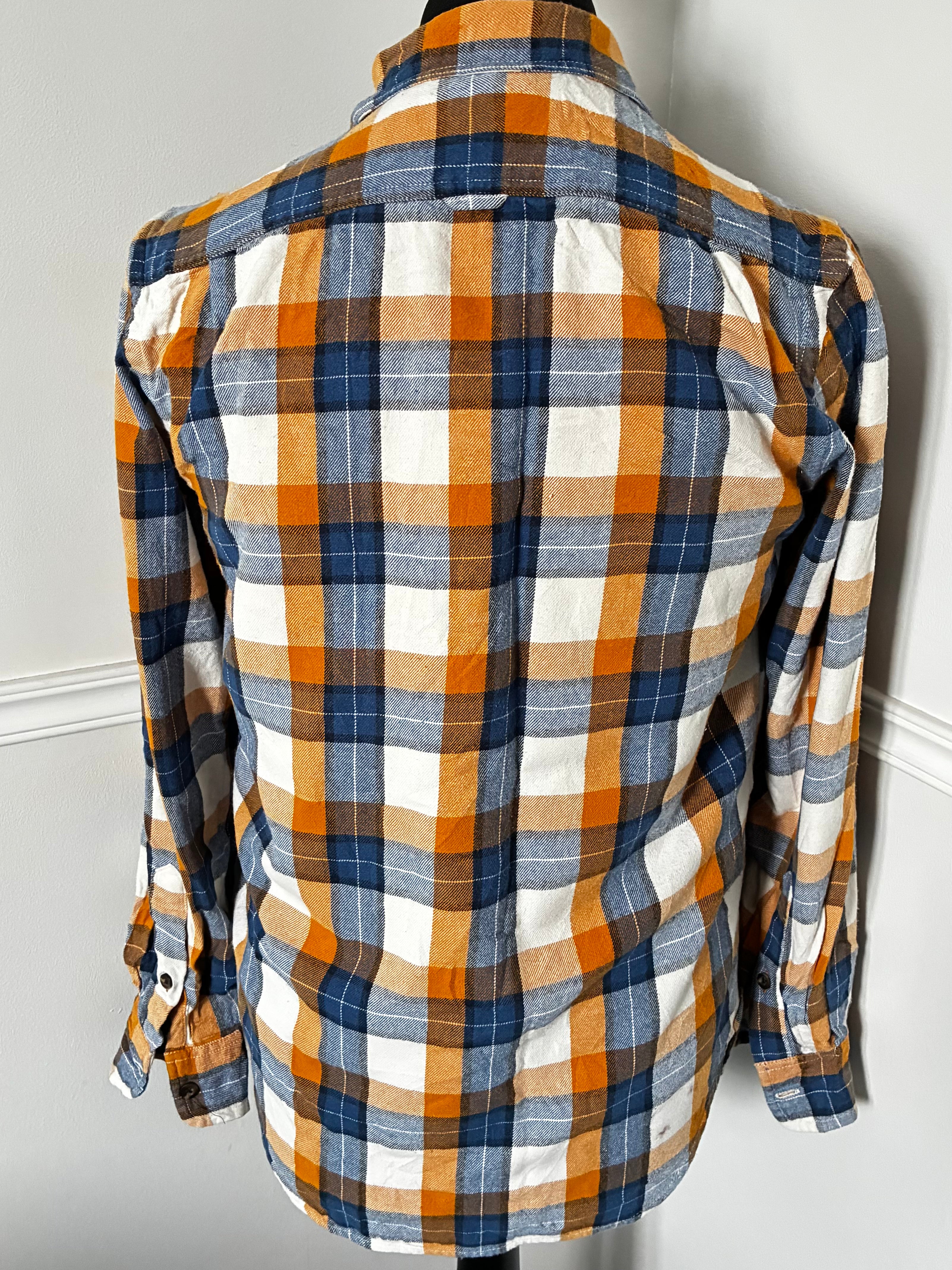 Thin Yellow/White/Blue Checked Flannel, S