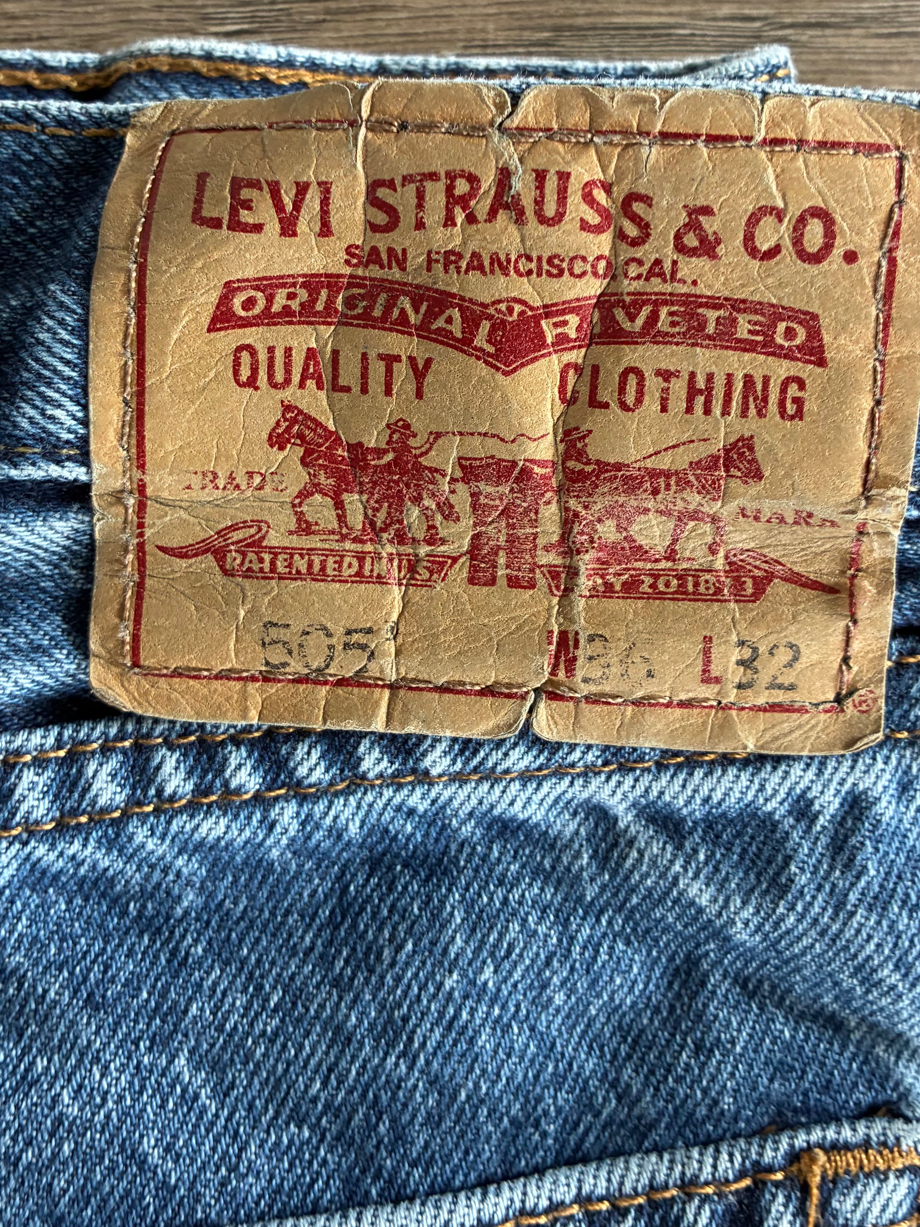 Vintage Levi's 505, Blue, Label - W36, L32, Actual Size - W37, L32