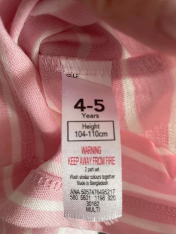 Pink/White Striped Dungaree Shorts (age 4-5)
