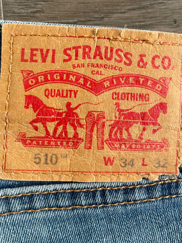 Vintage Levi's 510, Blue, Label - W34, L32, Actual Size - W35, L31