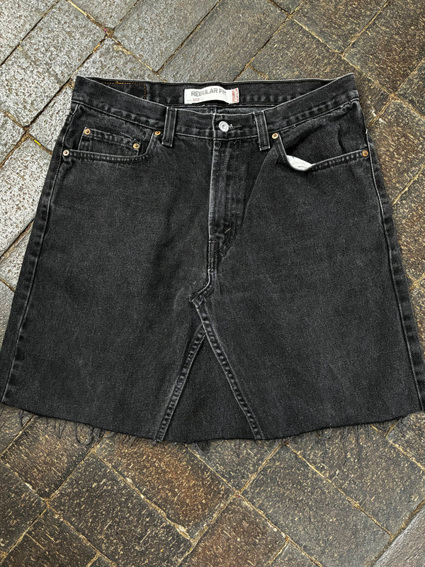 Vintage Up-cycled Levi's 505 Skirt, Black, Size 14