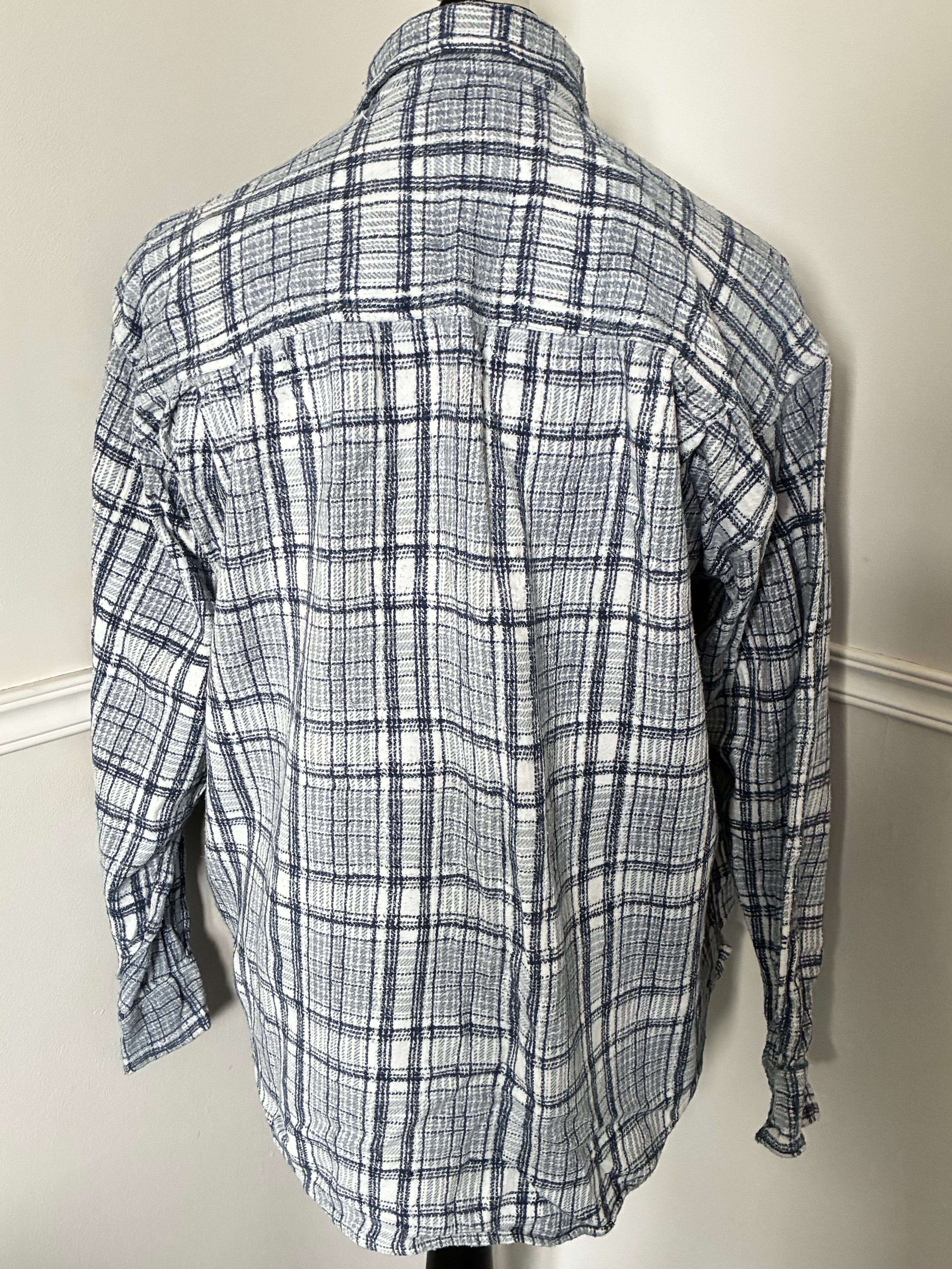 Thick Blue/White Checked Flannel, XL