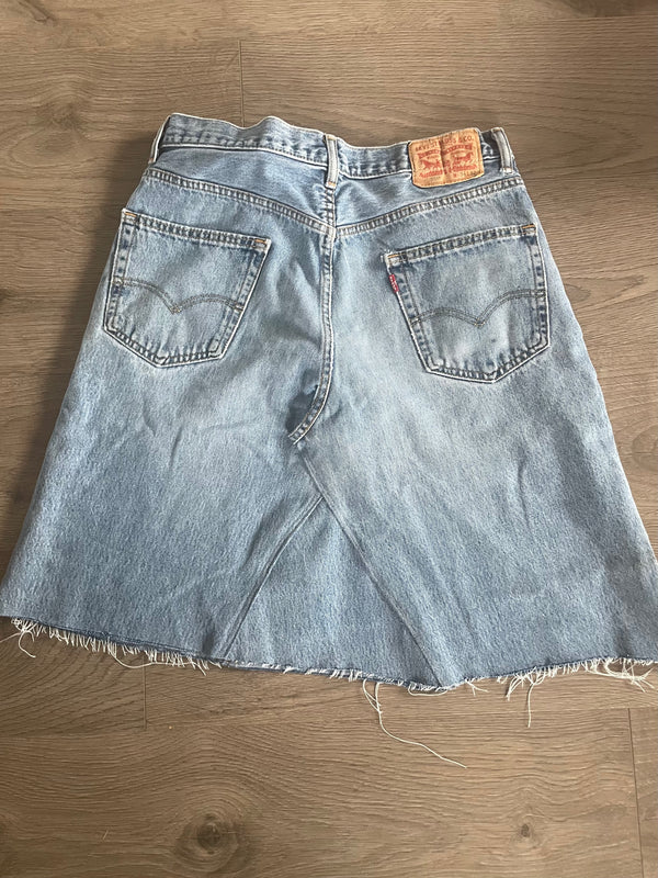 Vintage Up-cycled Levi's 550 Skirt, Blue, Waist 34" Length 22.5"