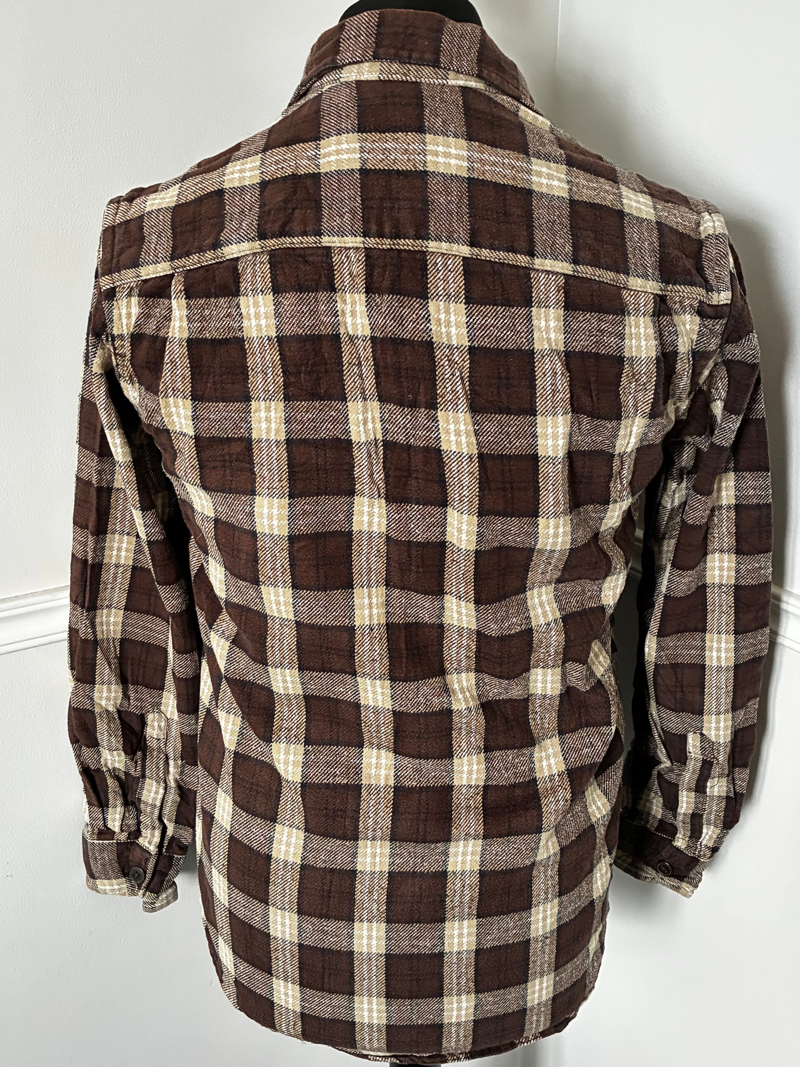 Thick Brown Checked Flannel, S