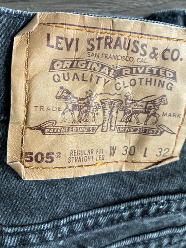 Vintage Levi's 505, Black, Label - W30, L32, Actual Size - W31, L33