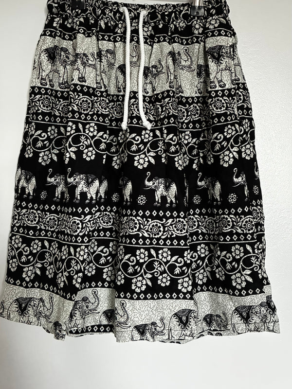 Black/White Elephant Shorts