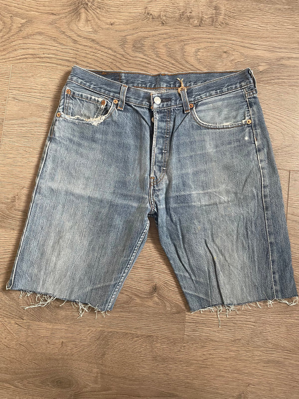 Vintage Up-cycled Levi's 501 Shorts, Blue, W34 L9.5