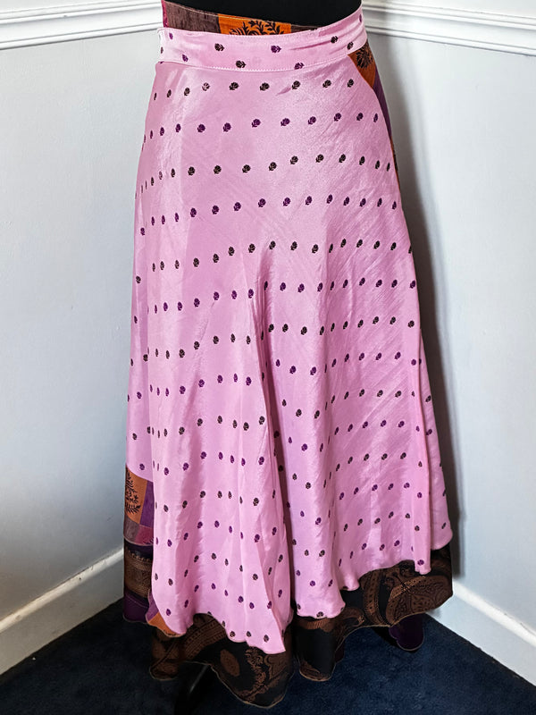 Recycled Saree Reversible Wrap Skirt