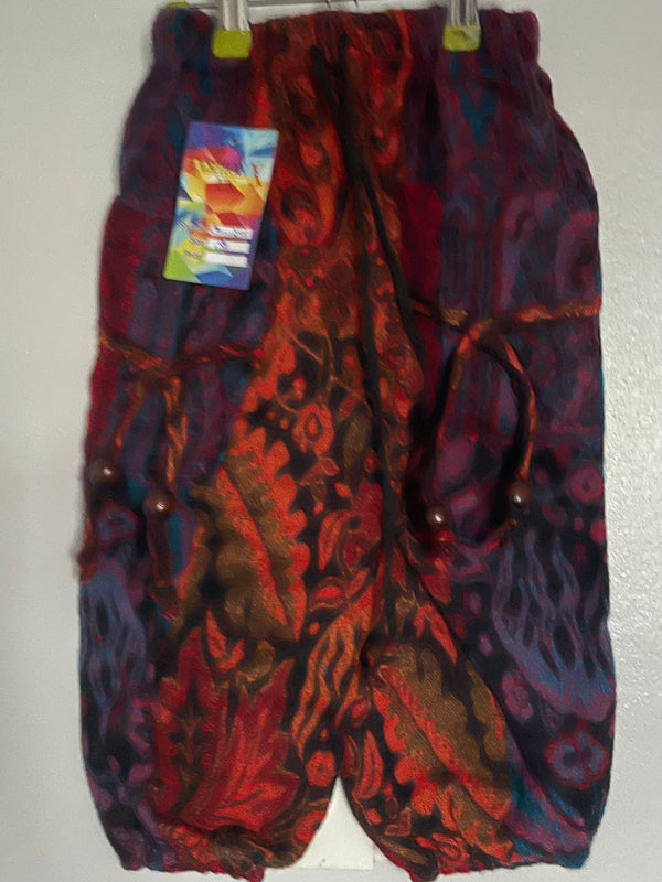 Snuggly Red/Blue/Orange Paisley Cashmelon Trousers, M