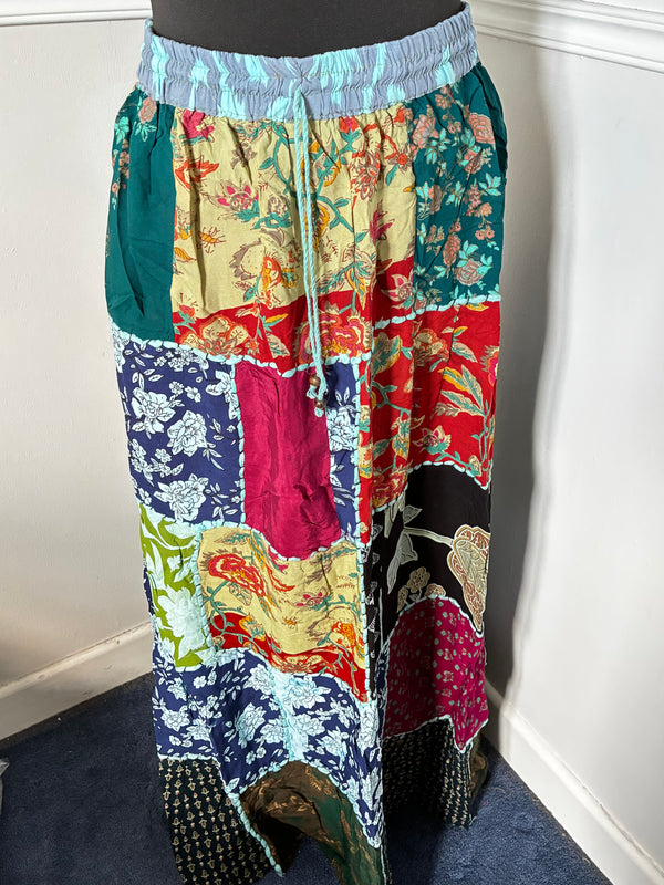 Blue Patchwork Skirt