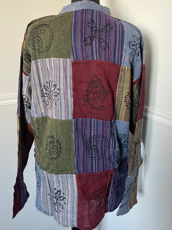 Patchwork Cotton Shirt, L