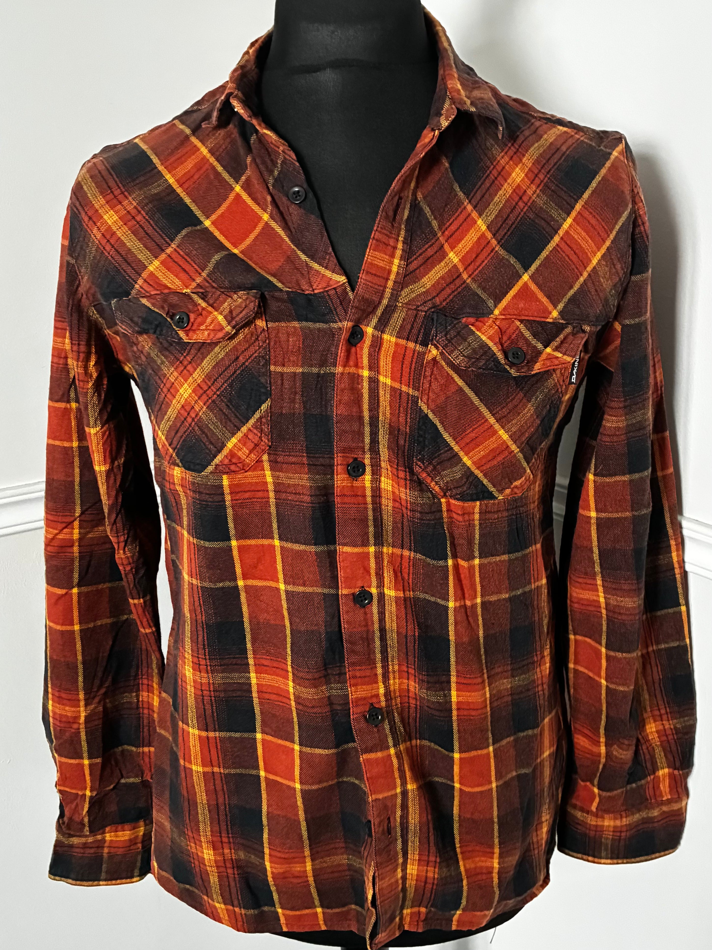 Thin Black/Orange Checked Flannel, 42" chest