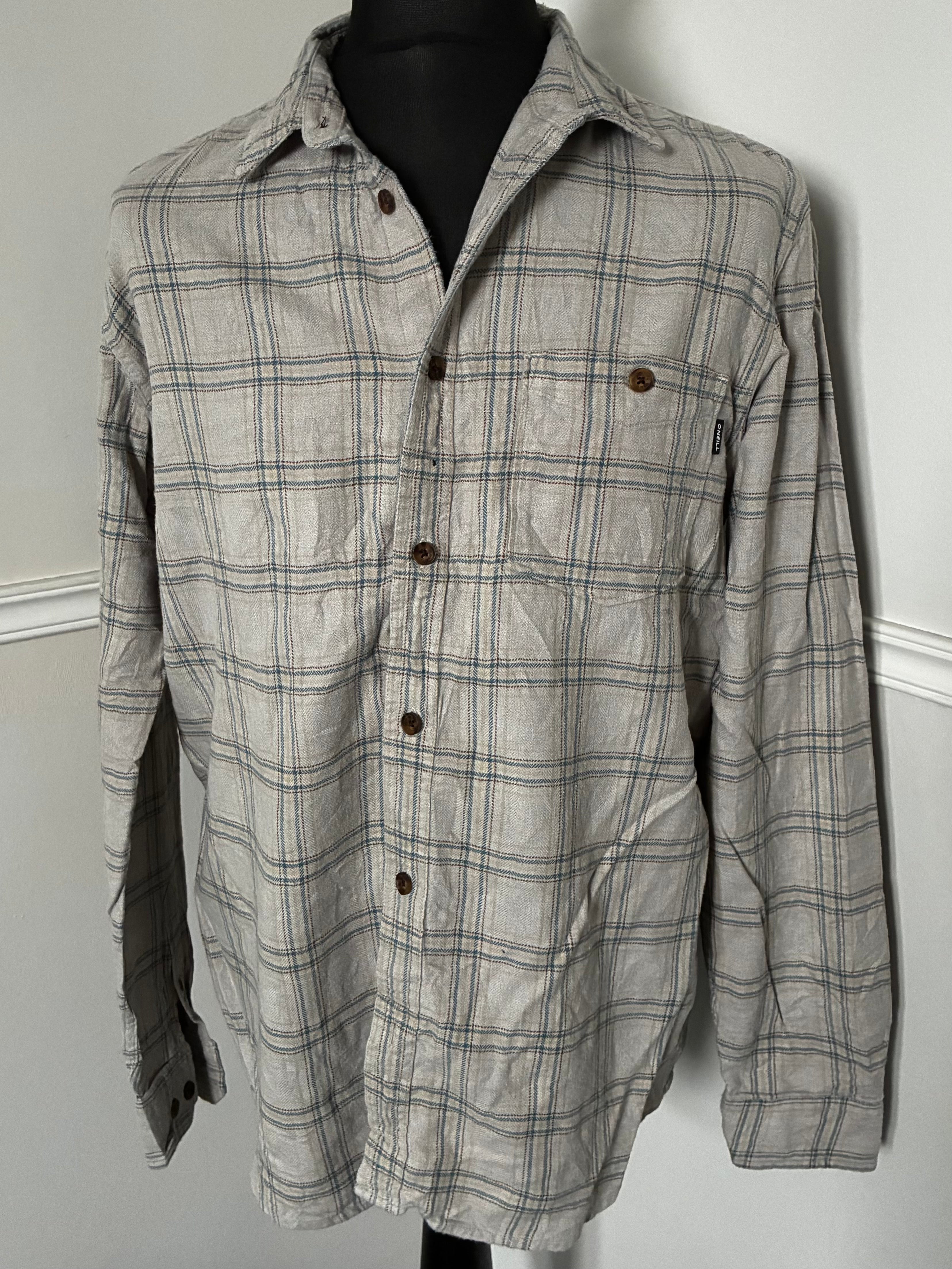 Thin Light Grey/Blue O'Neill Checked Flannel, 46" chest