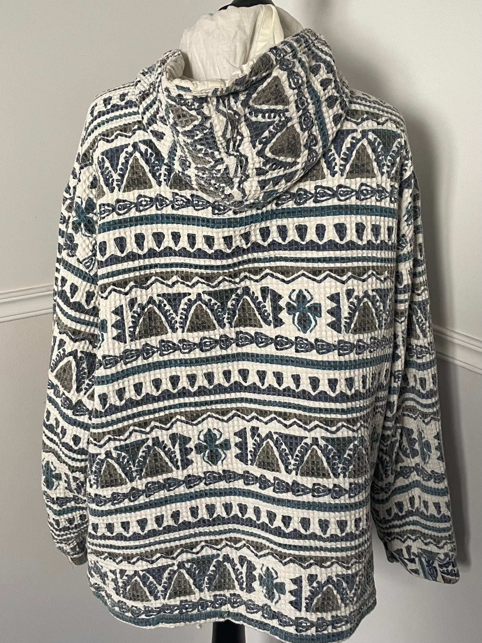 Blue/Cream Hoodie, XL