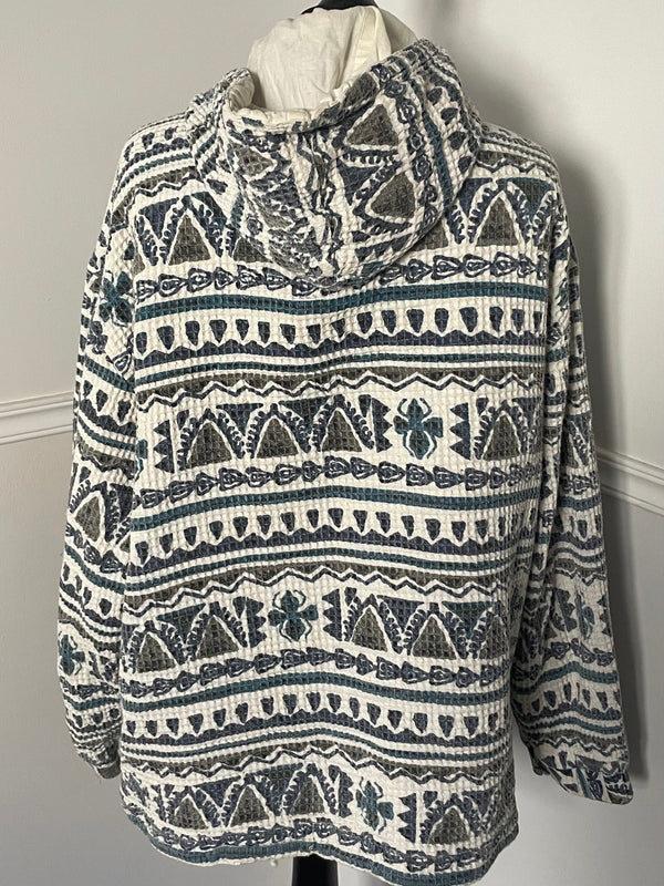 Blue/Cream Hoodie, XL