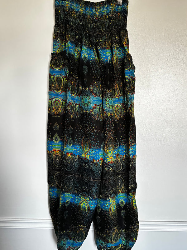 Green/blue Paisley Harem Trousers