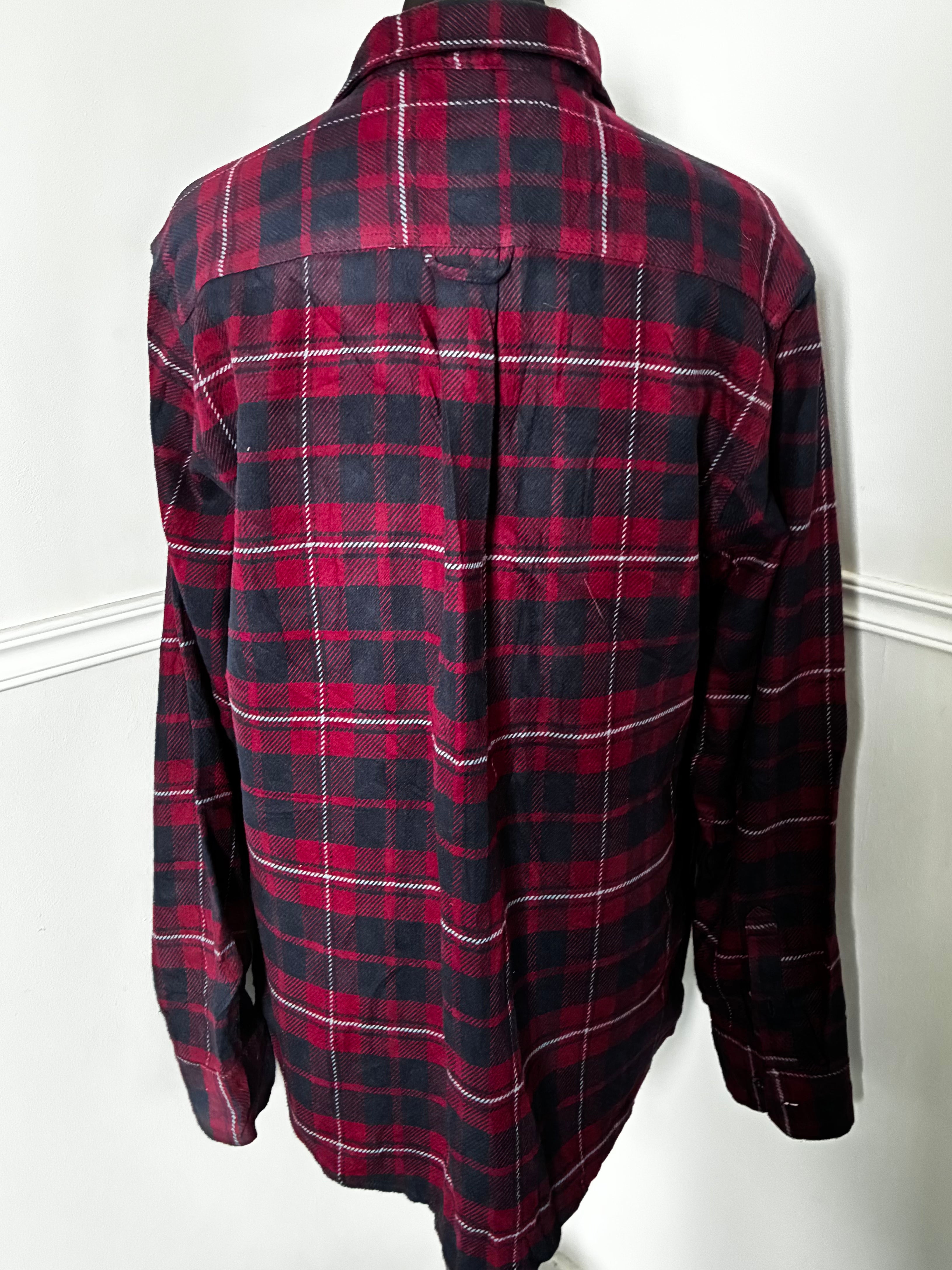 Thick Blue/Red Checked Flannel, L