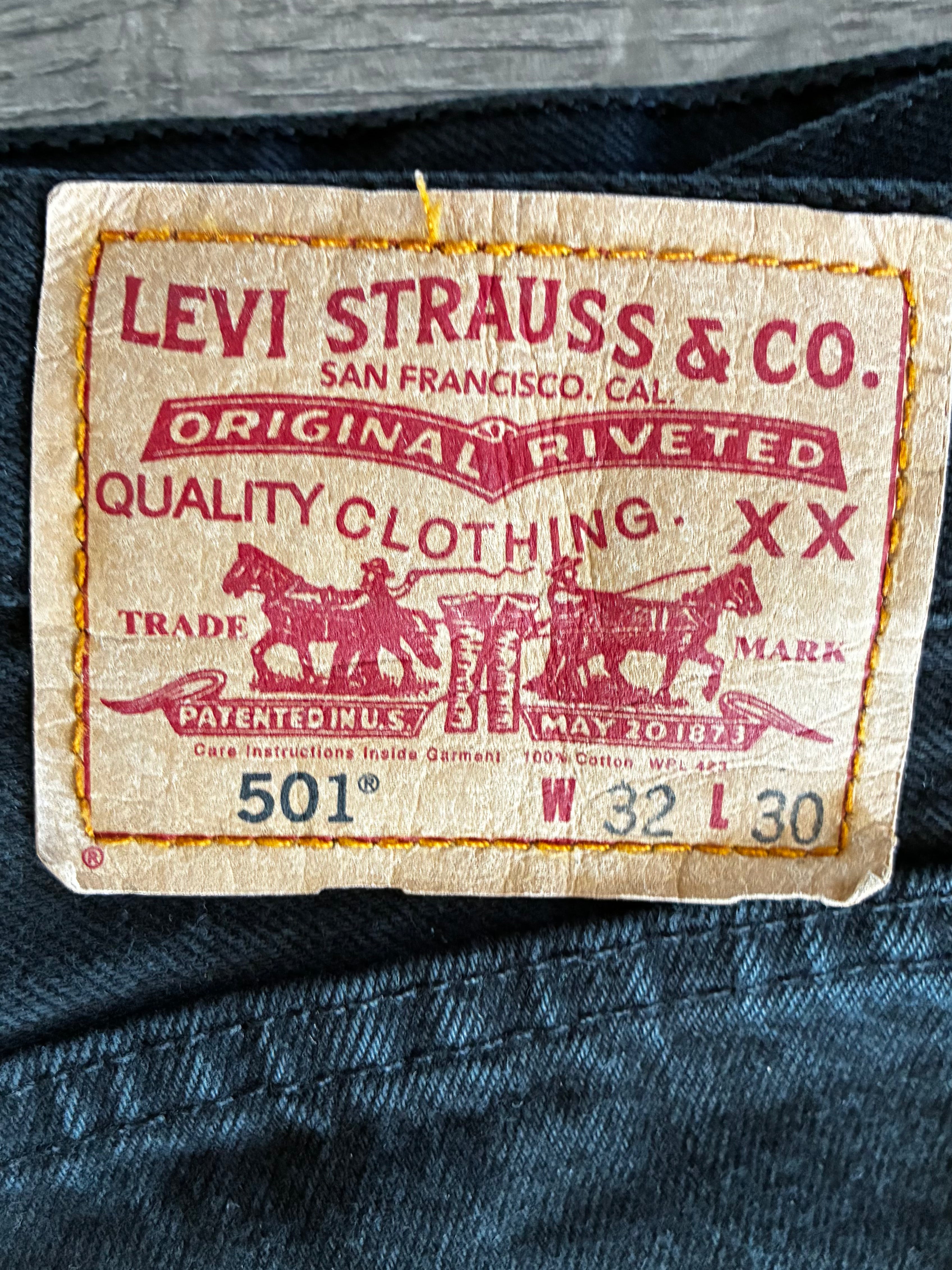 Vintage Levi's 501, Black, W34, L30