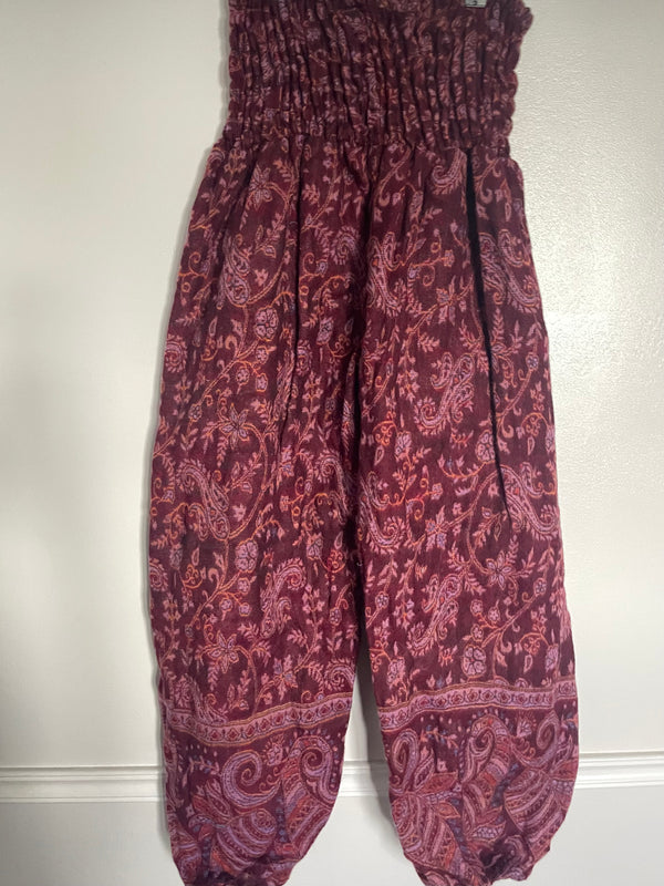 Snuggly Burgundy/Lilac Paisley Cashmelon Trousers, 26"-50"” Waist