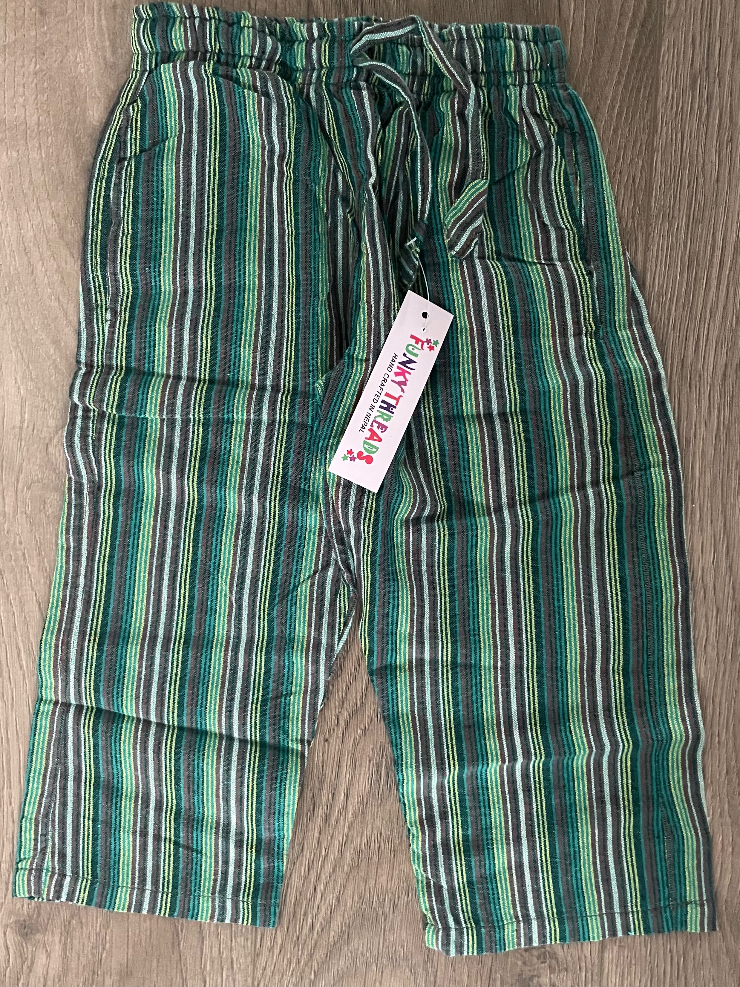 Green stripe trousers, (age 4-5)