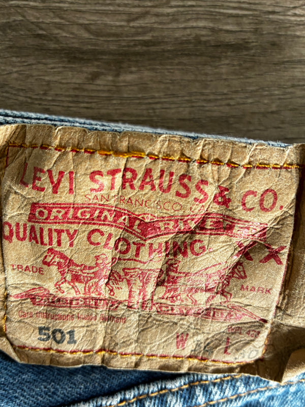 Vintage Levi's 501, Blue, Label - W34, L30, Actual Size - W33, L30