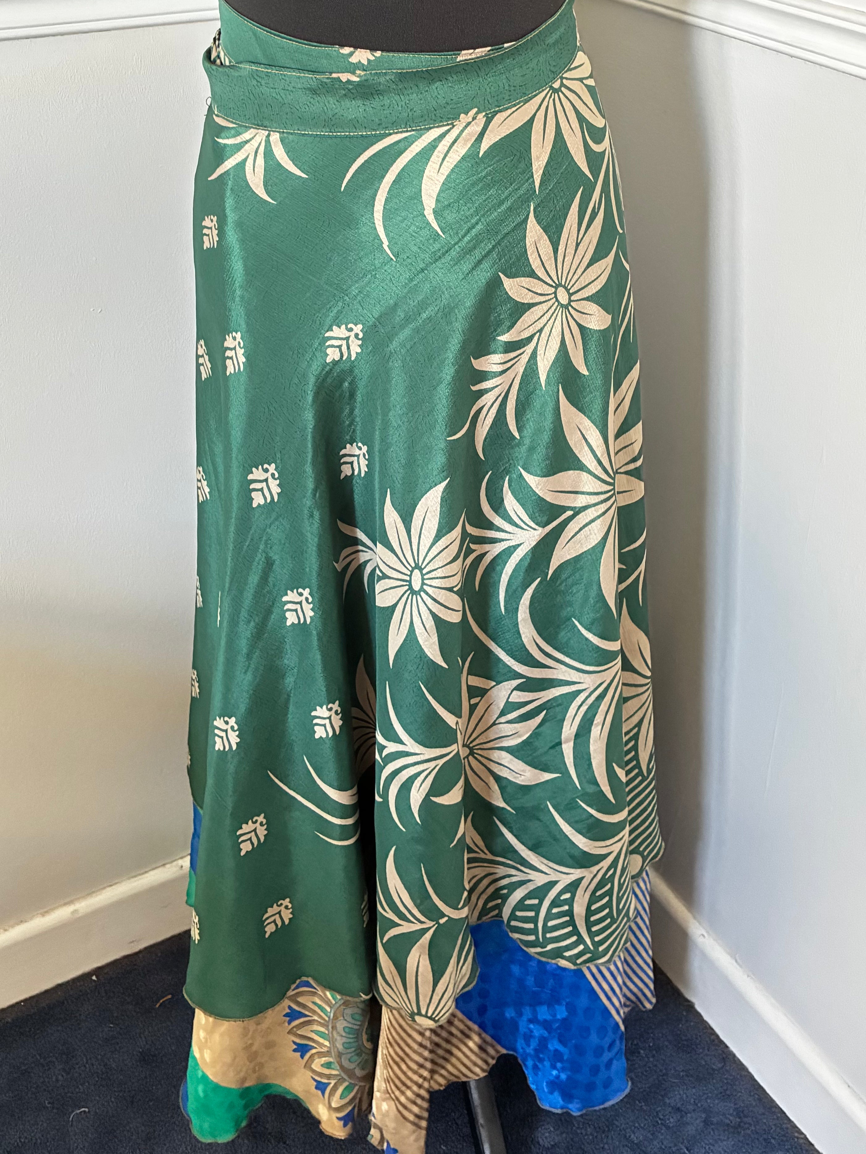 Recycled Saree Reversible Wrap Skirt