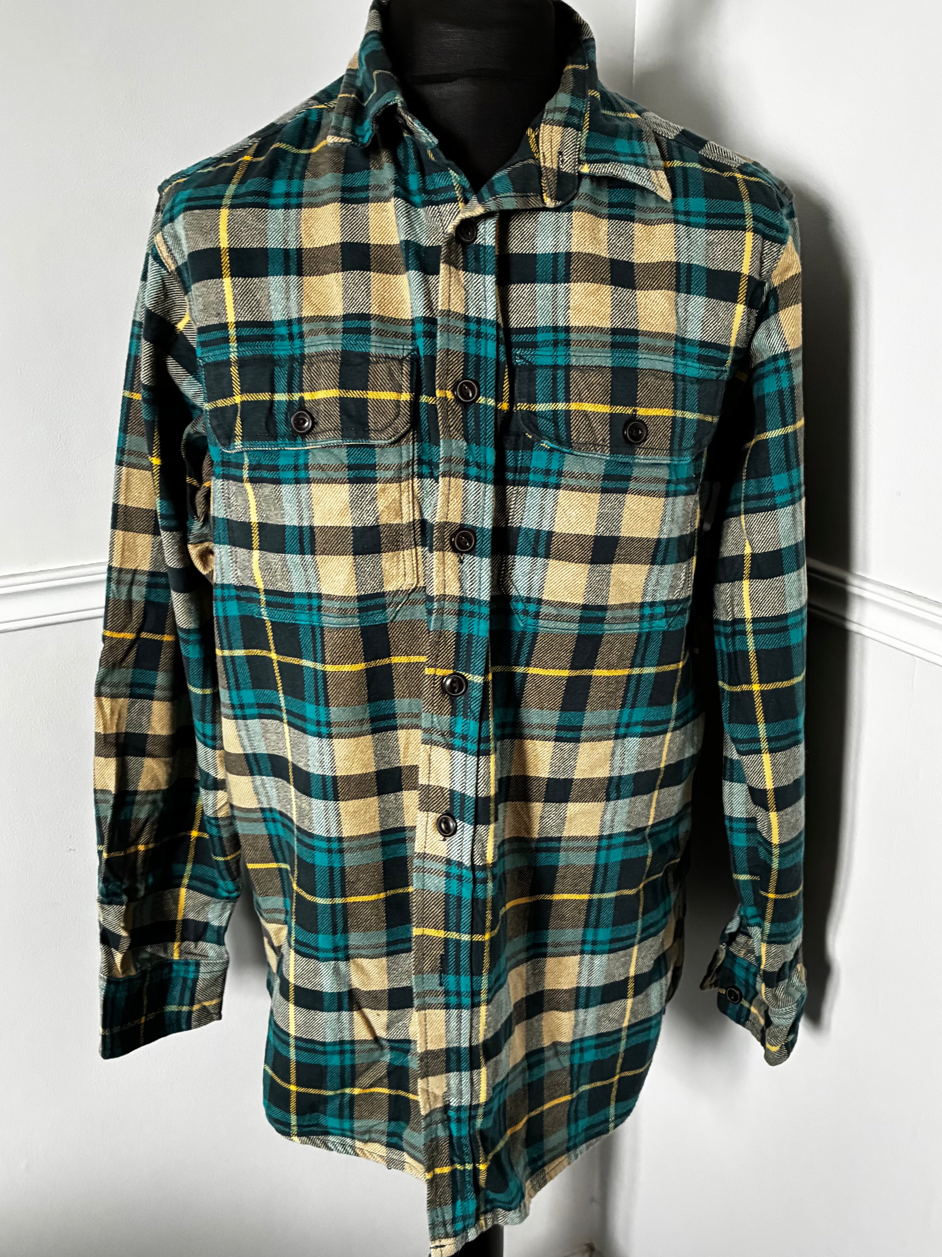 Thick Blue/Yellow Checked Flannel, L