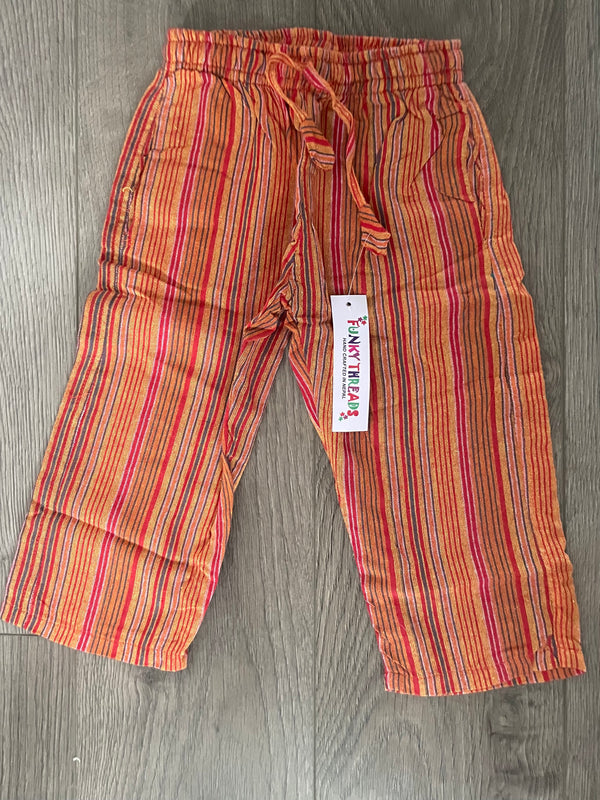 Orange/red stripe trousers, (age 4-5)