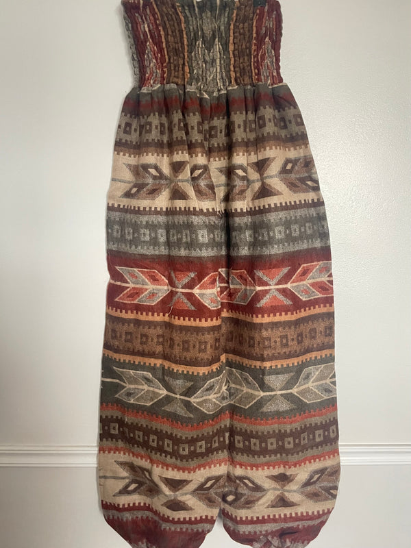 Snuggly Brown Aztec Cashmelon Trousers, 22-44” Waist