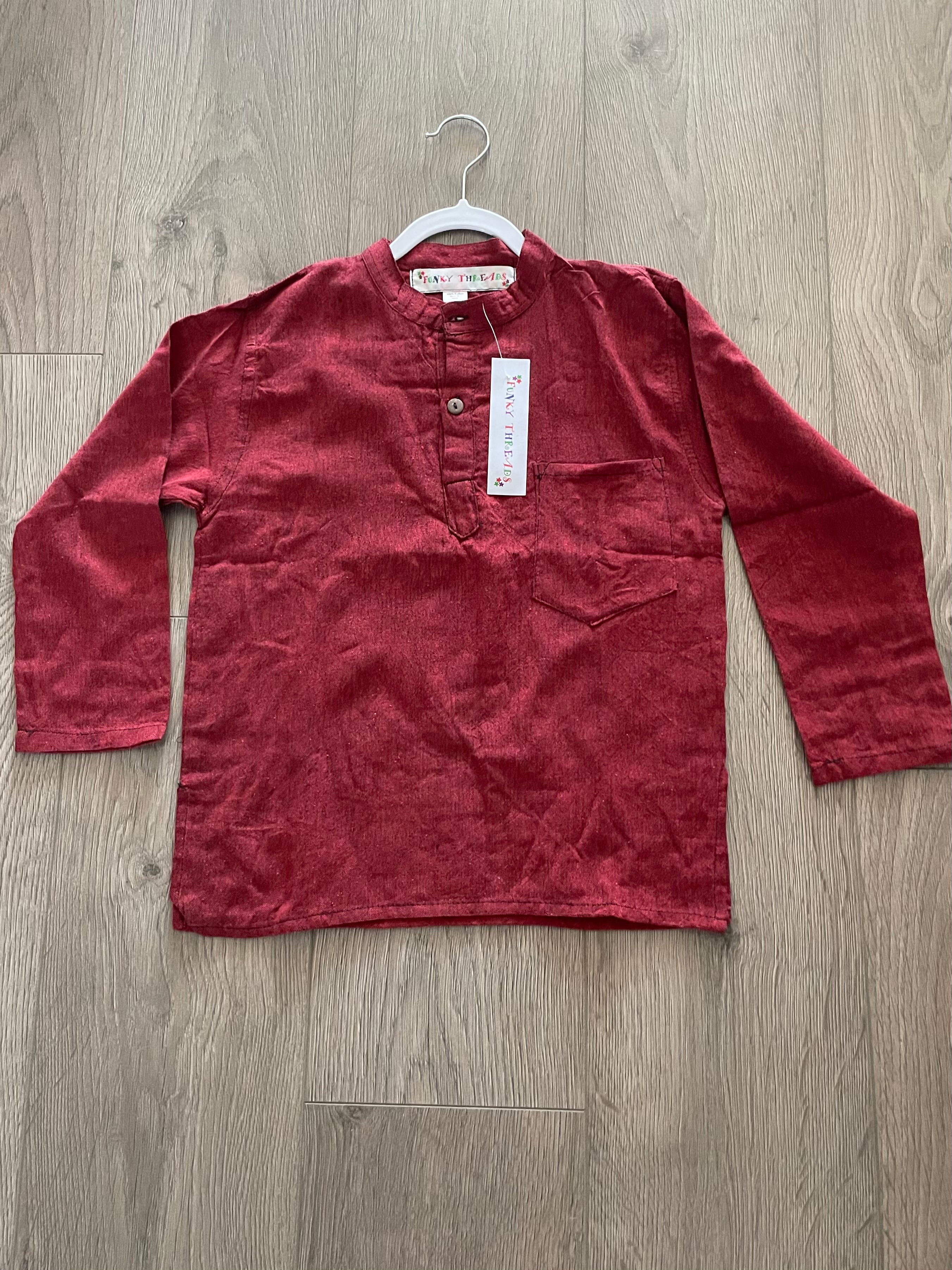 Red Cotton Shirt (age 6-7)