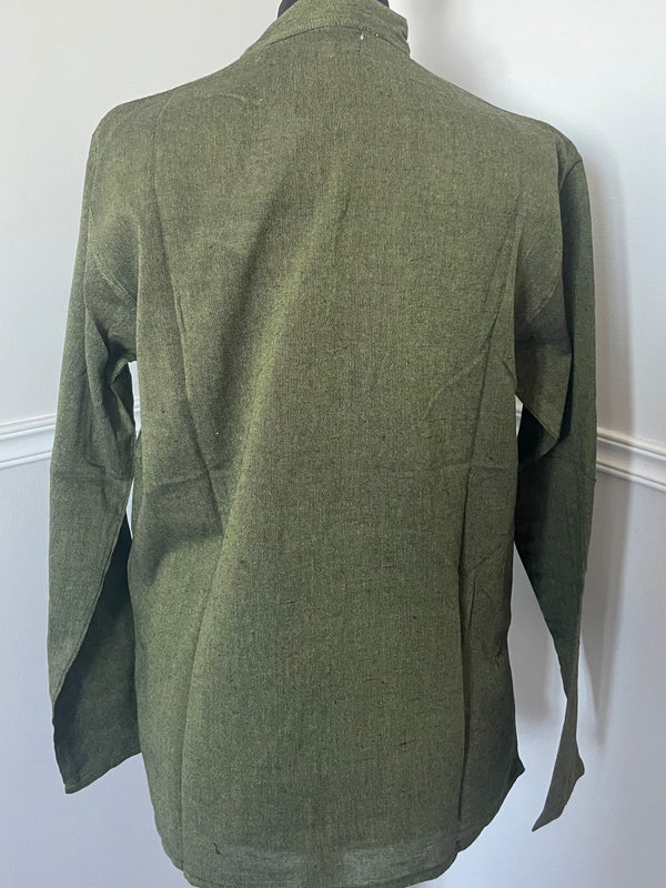 Olive Green Cotton Shirt, S/M