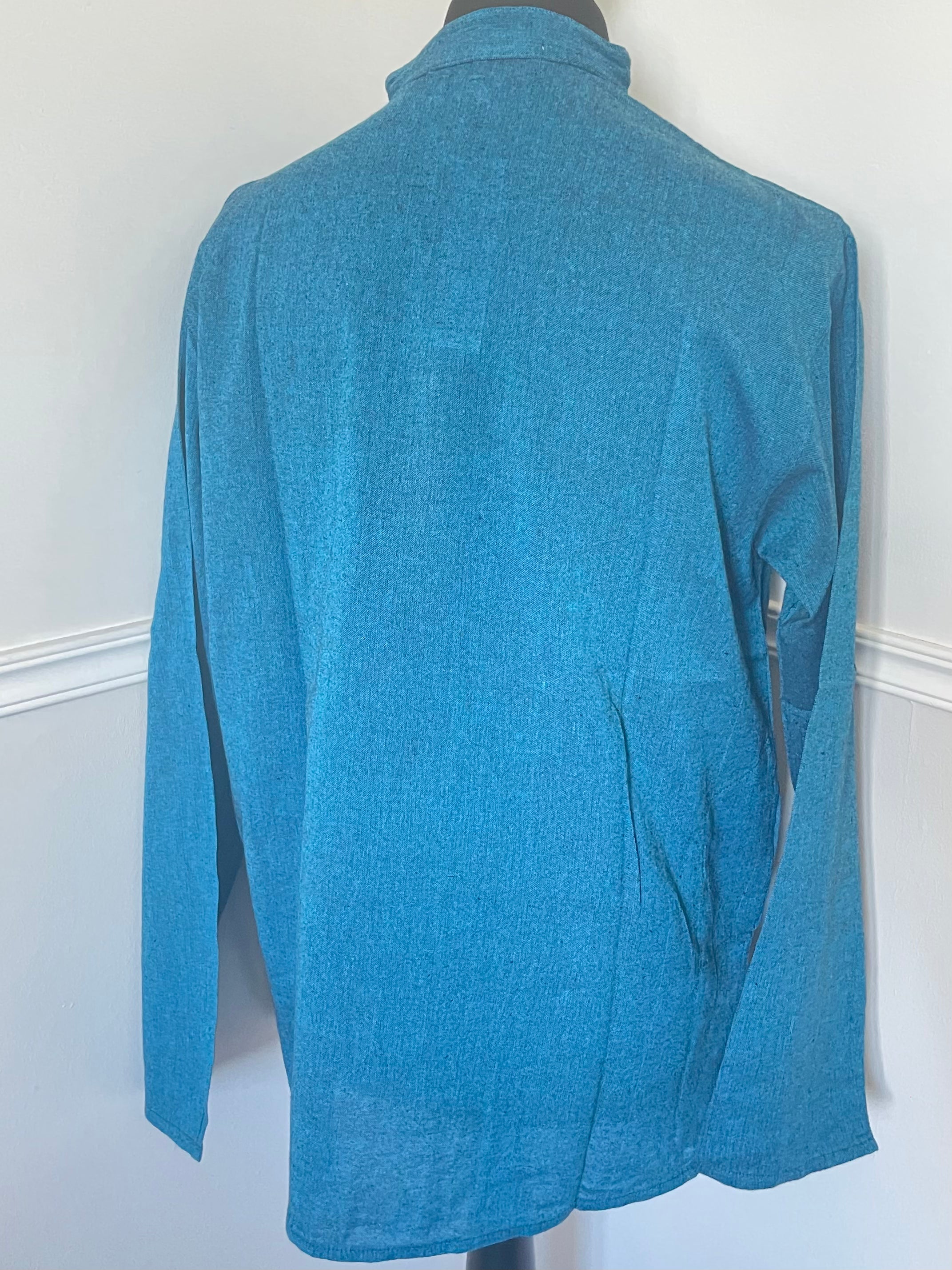 Teal Cotton Shirt, XXL