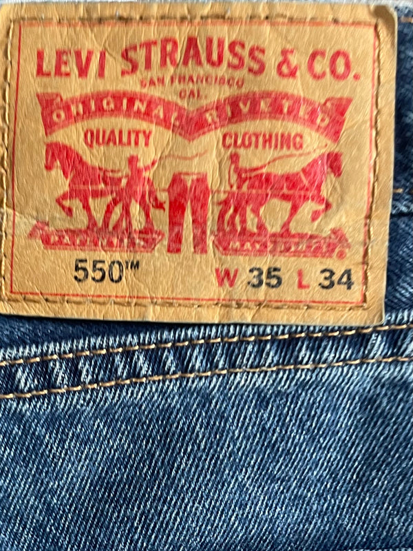 Vintage Levi's 550, Blue, Label - W35, L34 Actual Size - W37, L34