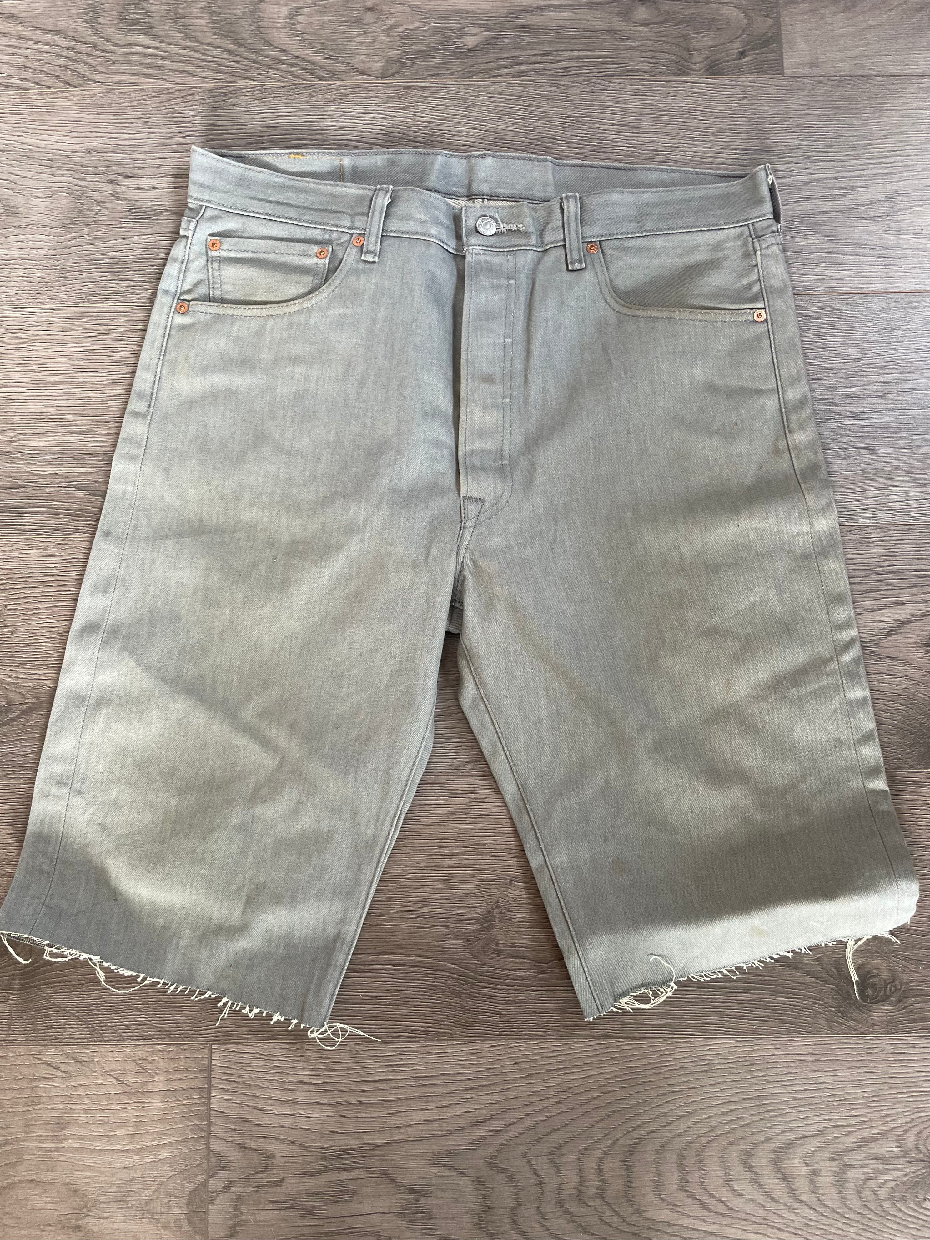 Vintage Up-cycled Levi's 501 Shorts, Khaki, W38 L14