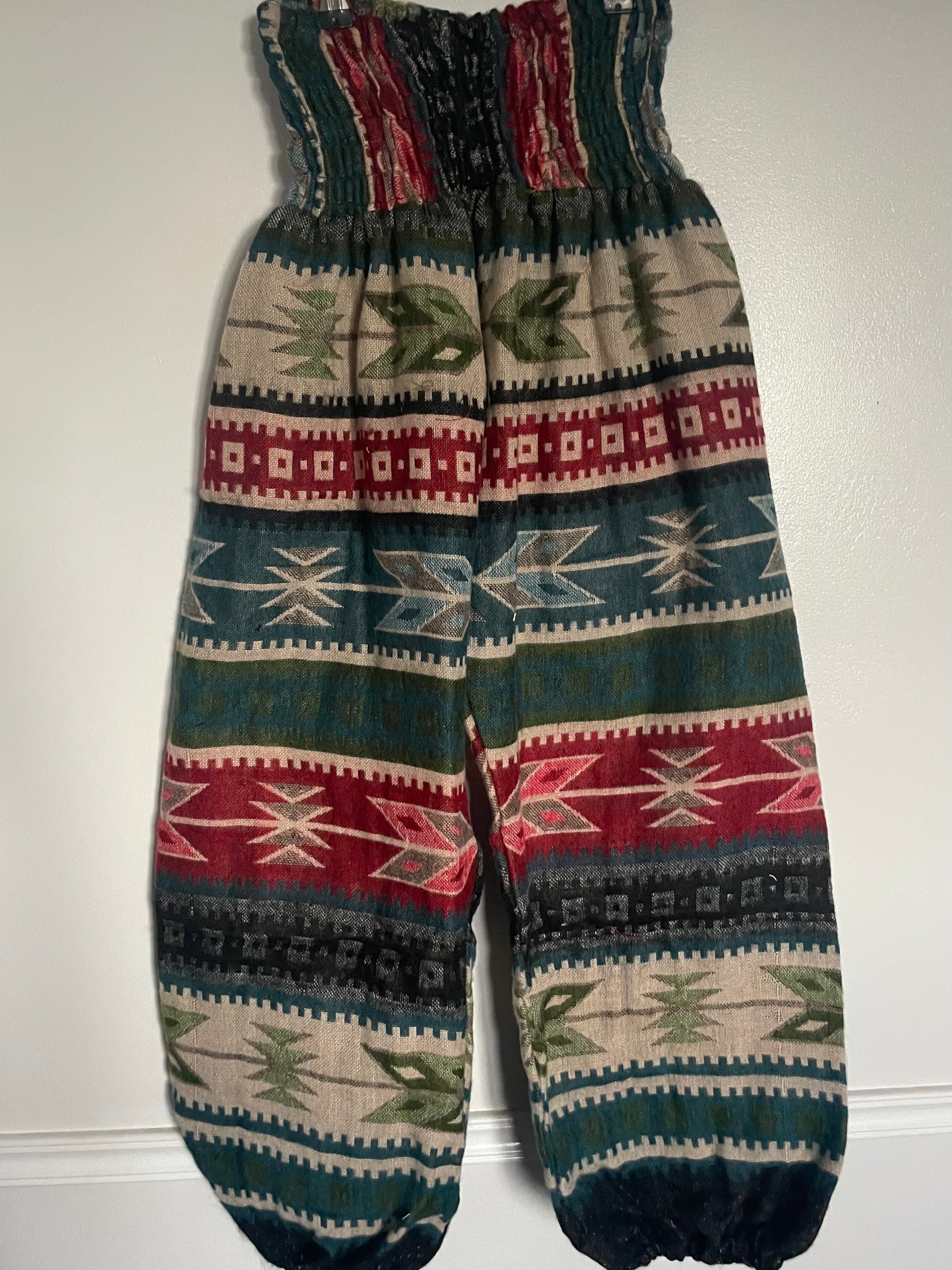 Snuggly Green Aztec Cashmelon Trousers, 22-48” Waist