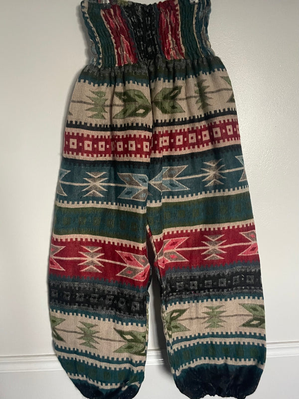 Snuggly Green Aztec Cashmelon Trousers, 22-48” Waist