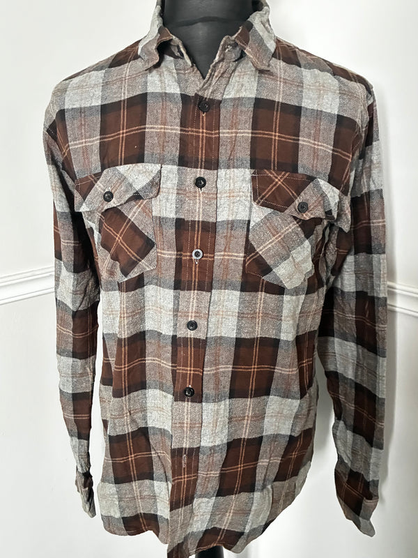 Thin Brown Checked Flannel, 43" chest