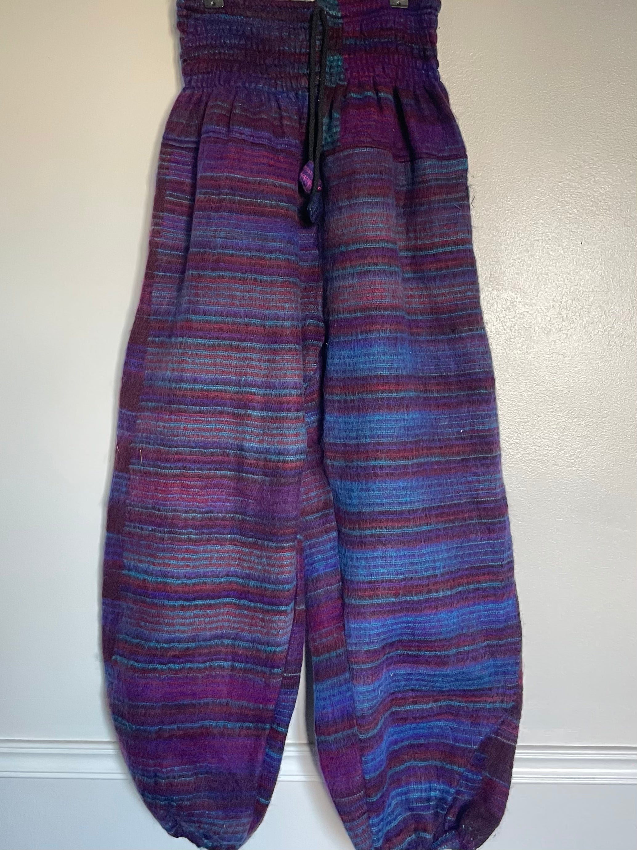 Snuggly Blue/Purple Stripe Cashmelon Trousers, 23-39” Waist