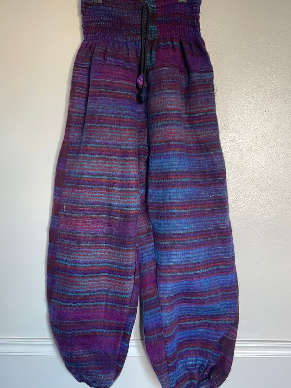 Snuggly Blue/Purple Stripe Cashmelon Trousers, 23-39” Waist